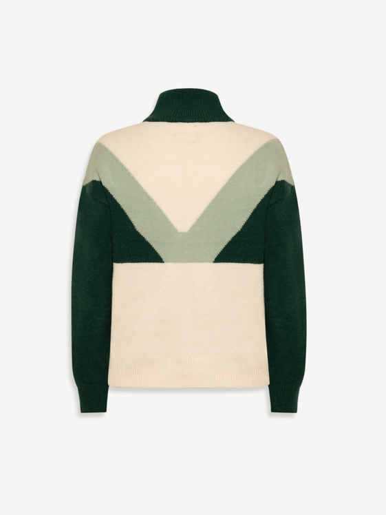 Green and Ecru Neve Sweater