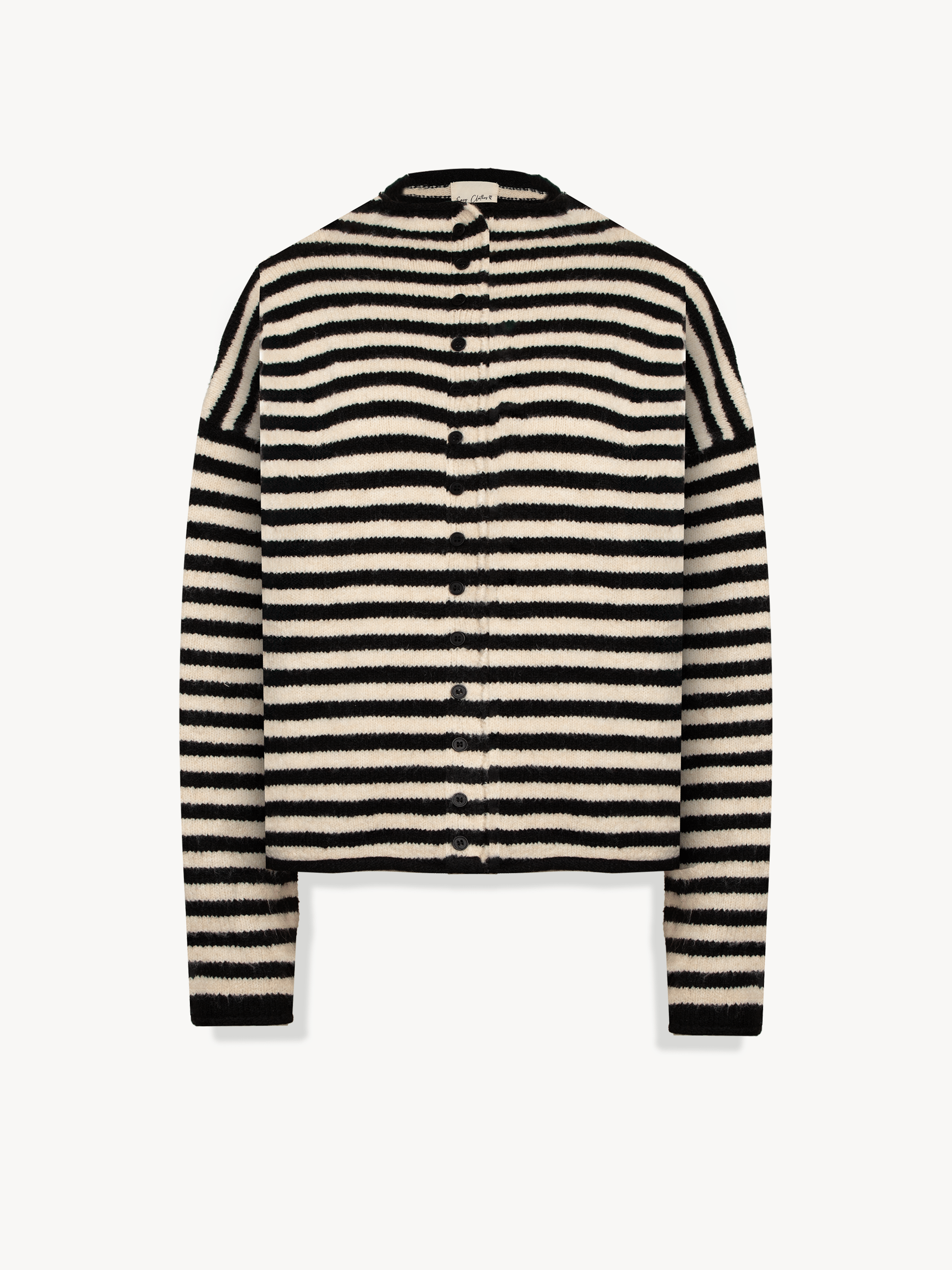 Black and Ecru Striped Eliana Sweater