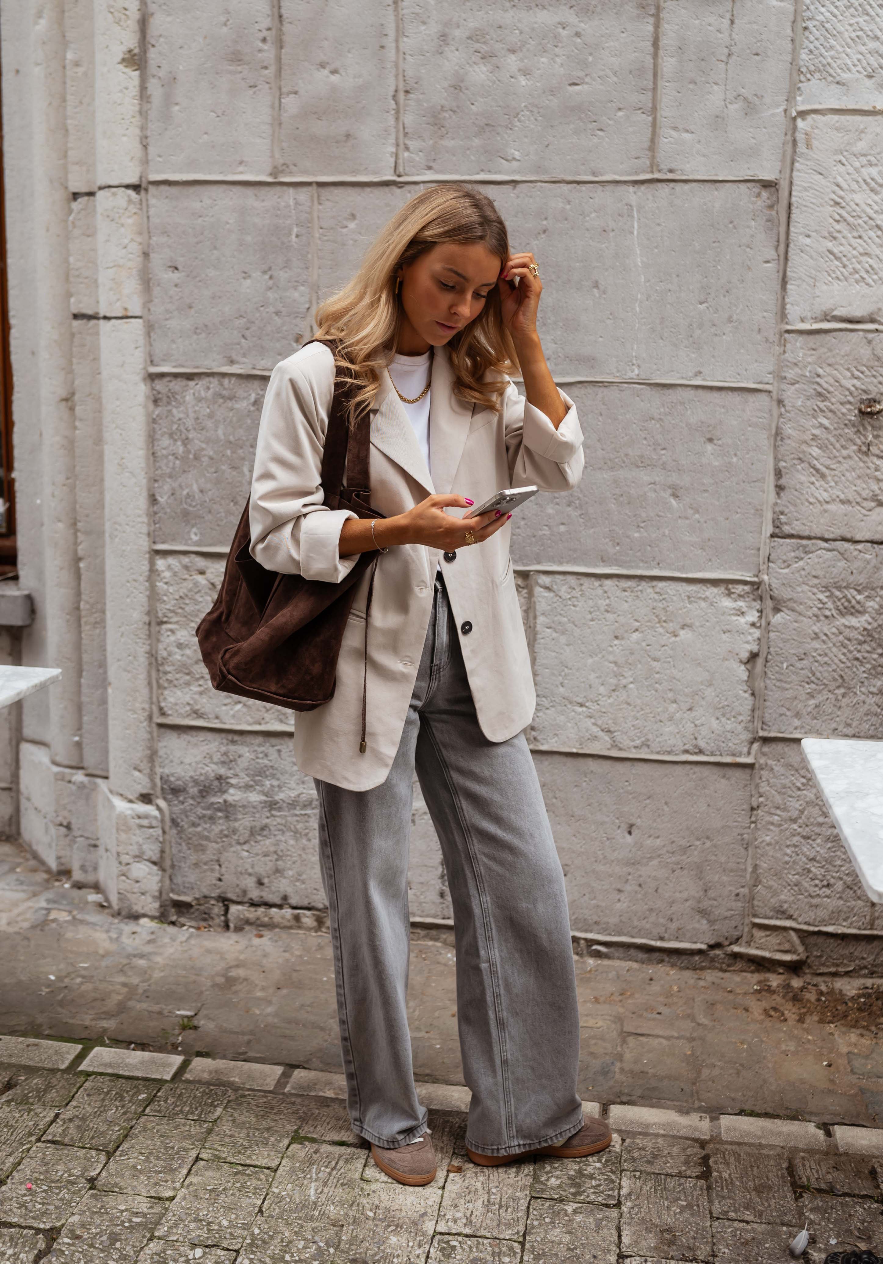 Brown Suede Pascal Bag