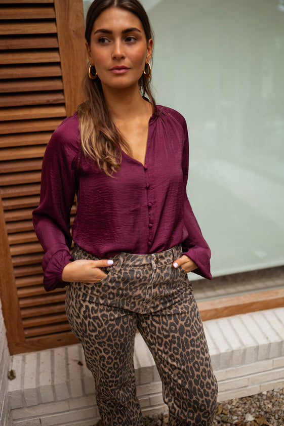 Burgundy Janelle Blouse