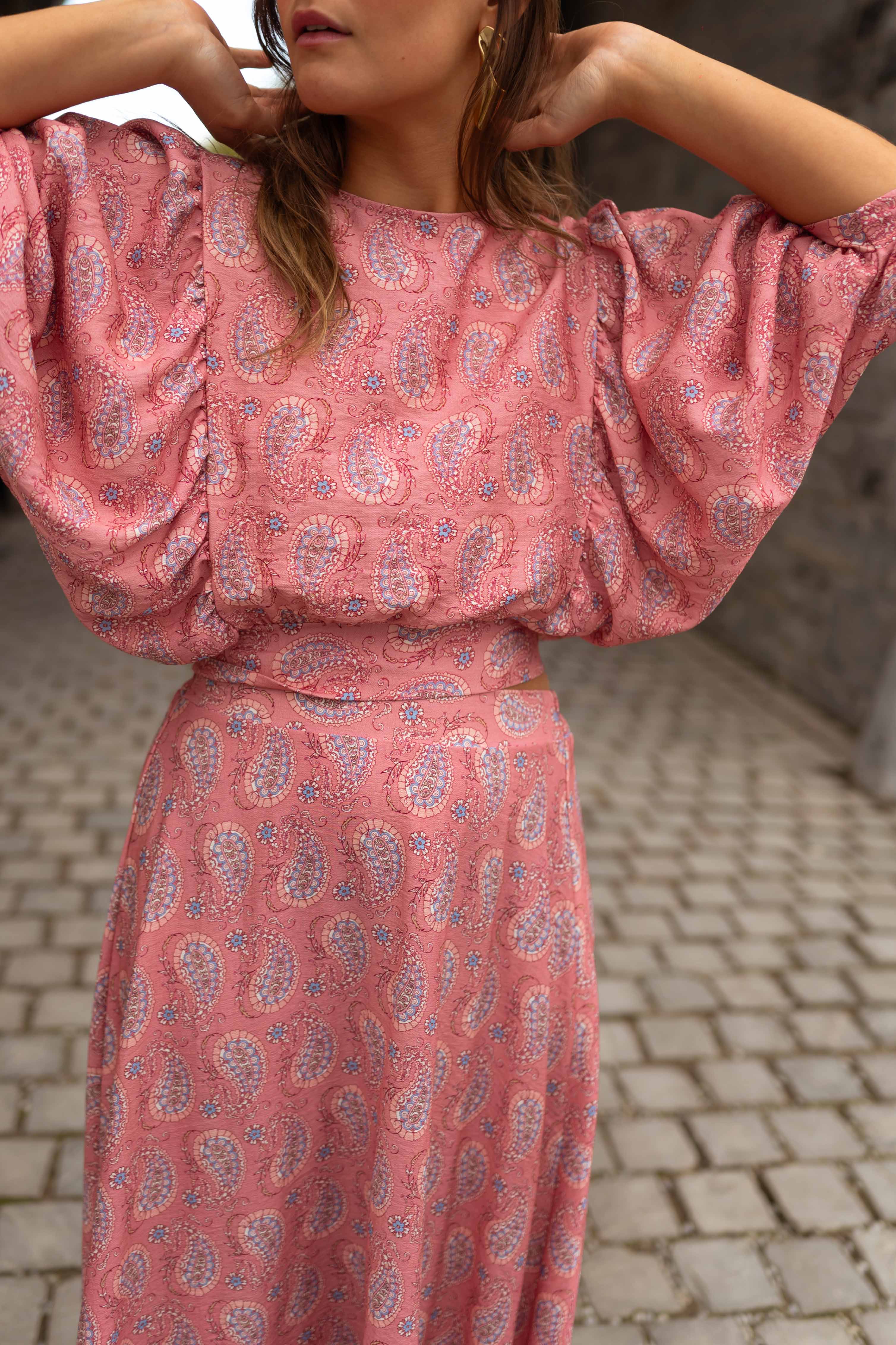 Pink Patterned Karlou Blouse