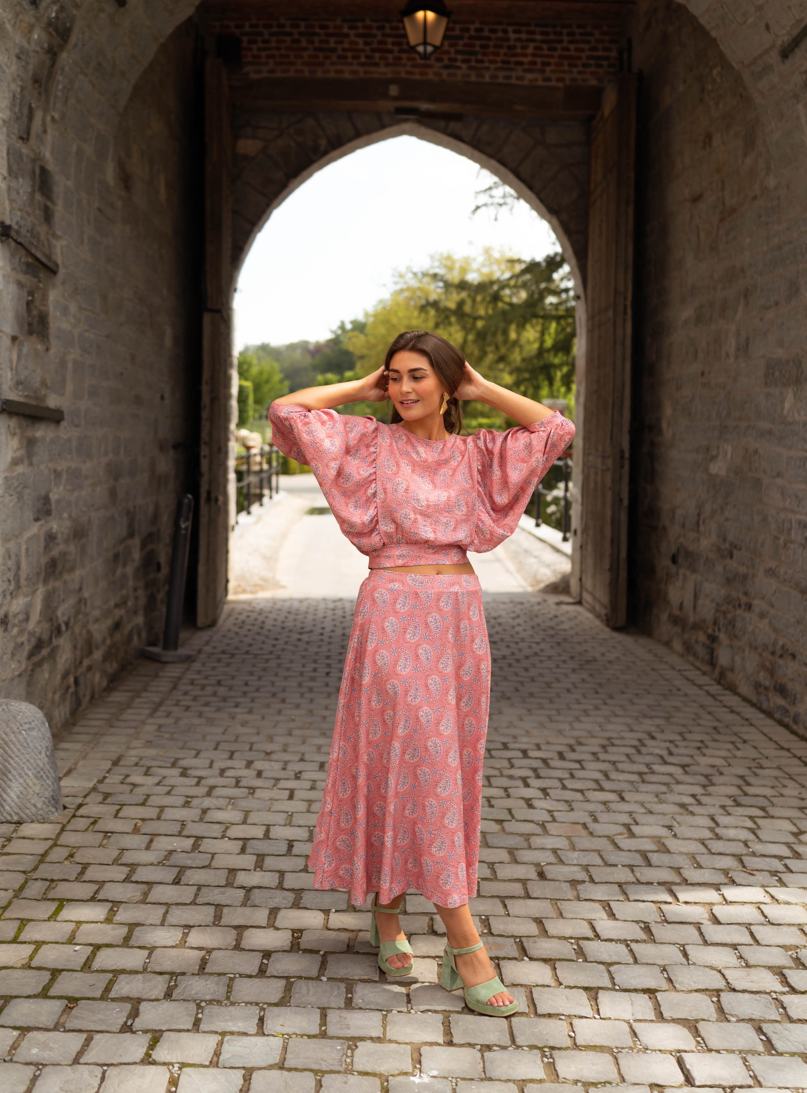 Pink Patterned Karlou Blouse