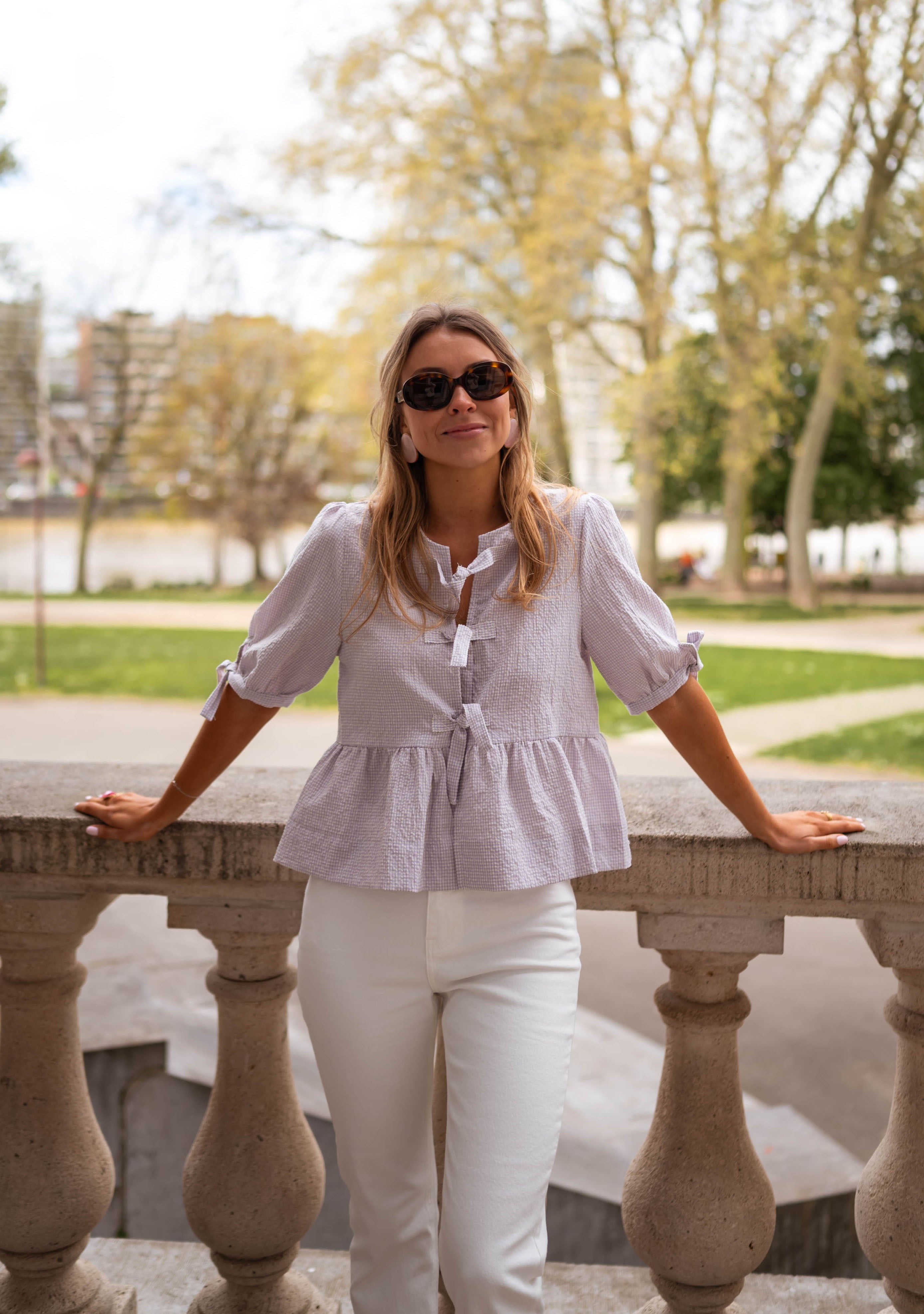 Lilac Gingham Myral Blouse