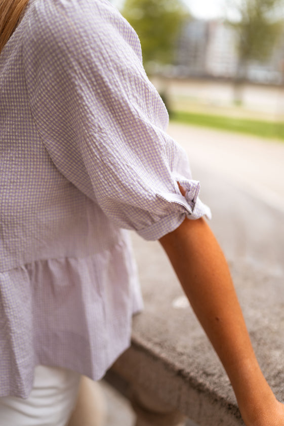 Lilac Gingham Myral Blouse