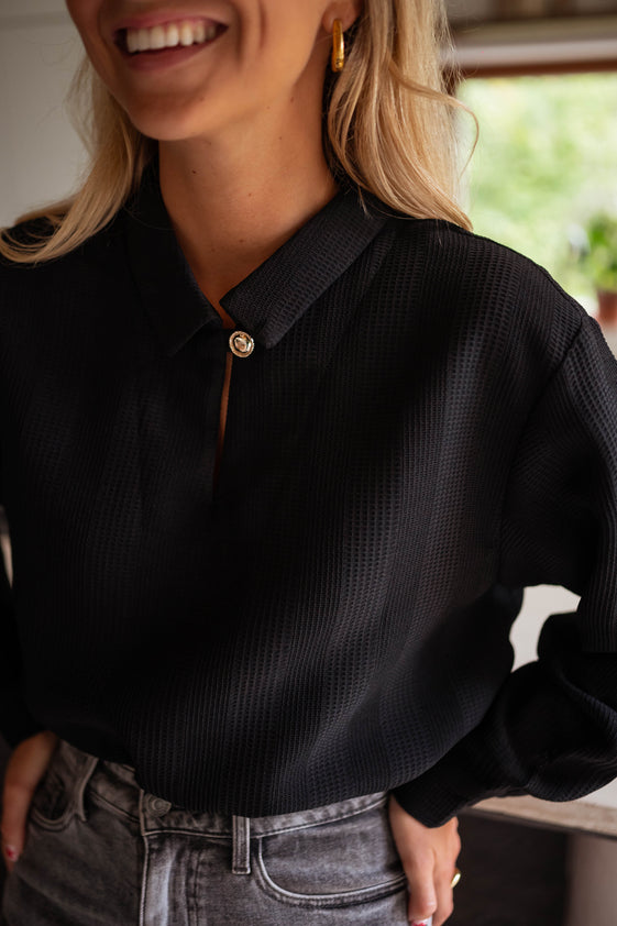 Black Tully Blouse