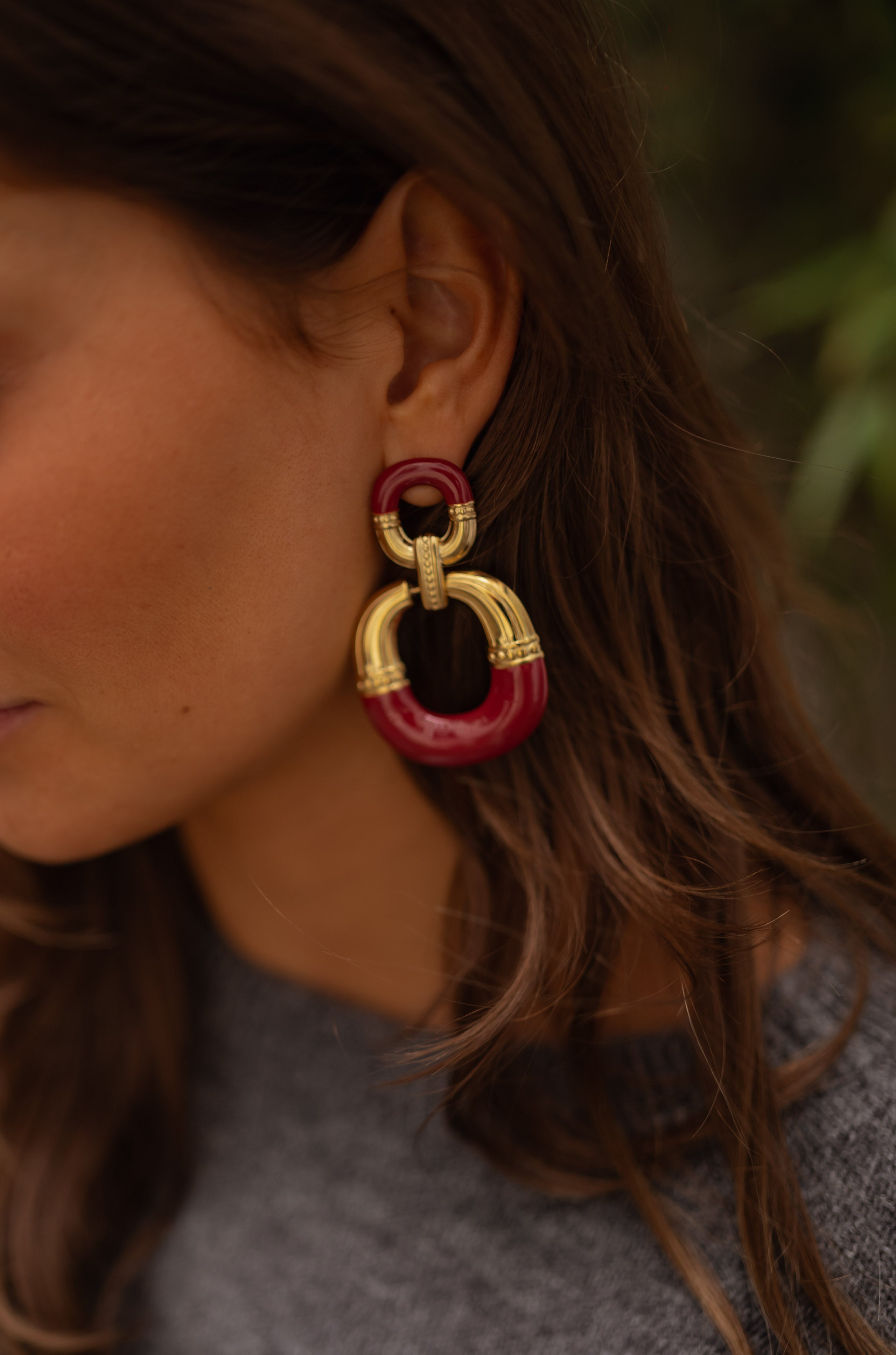 Burgundy Fexi Earrings