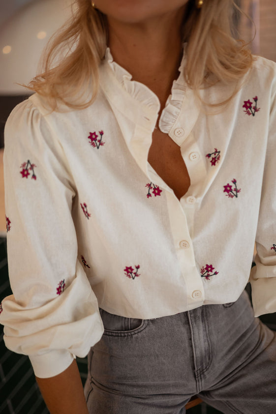 Ecru Floral Solena Shirt