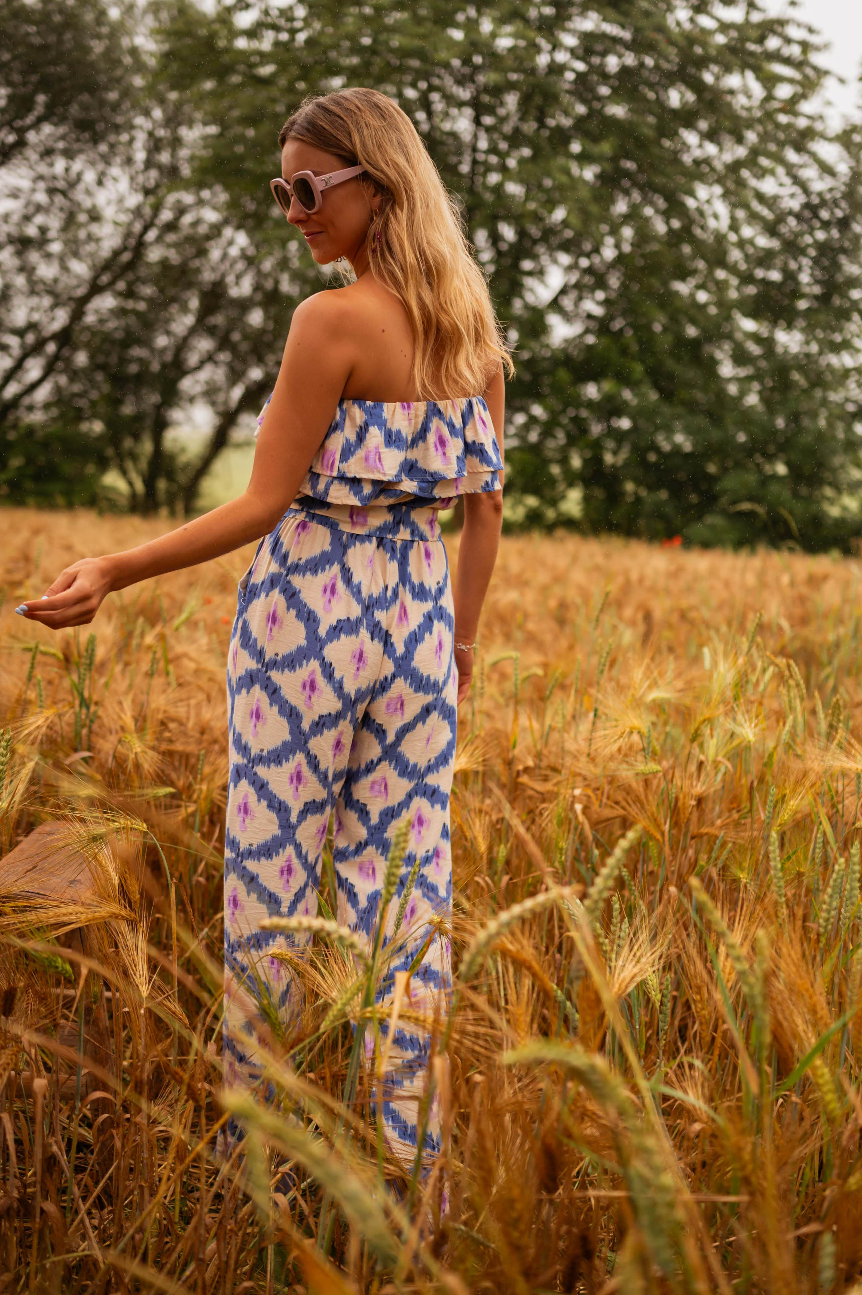 Blue and Pink Teus Jumpsuit