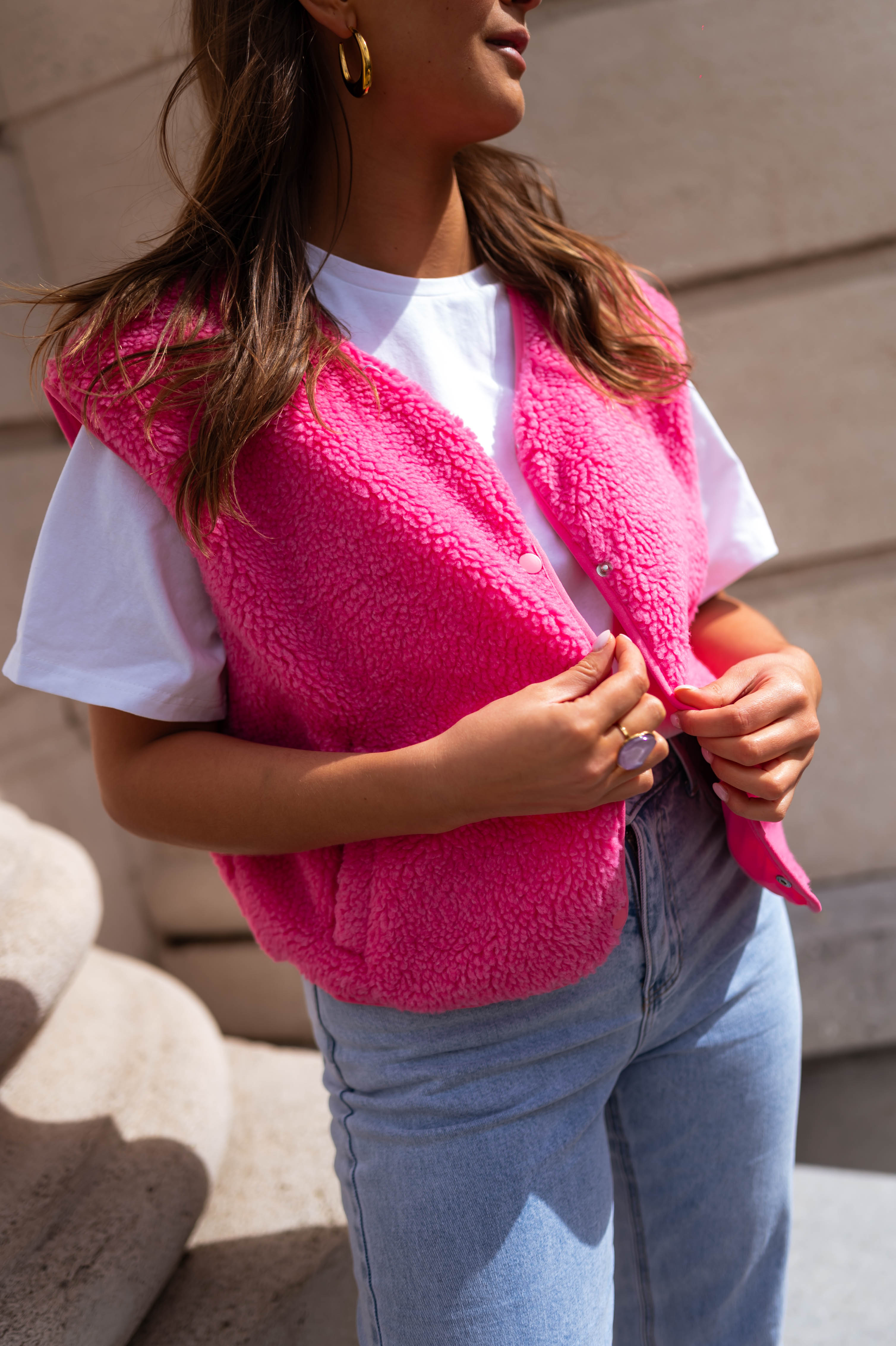 Pink Taoh Sleeveless Cardigan