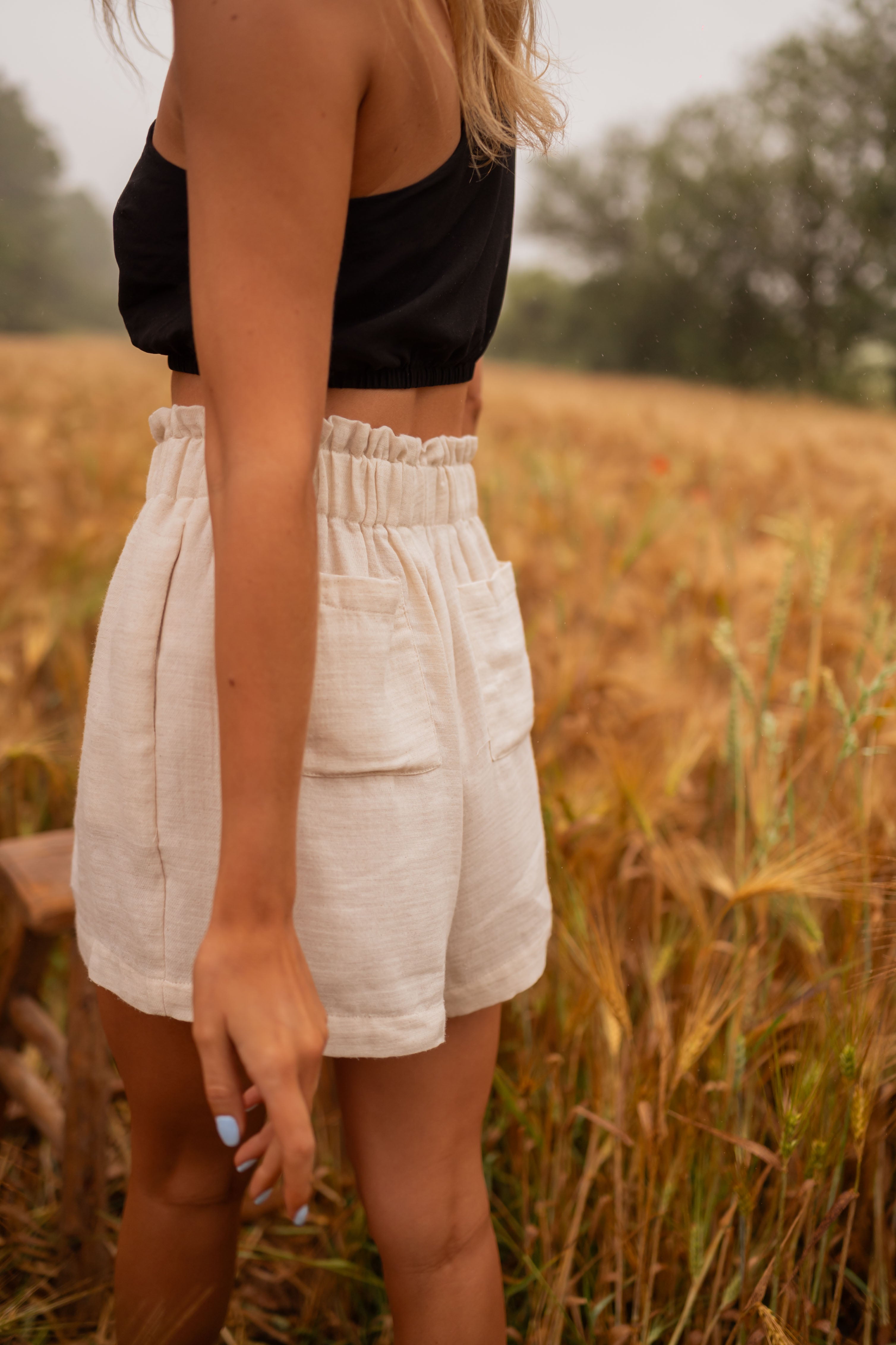 Beige Alec Shorts