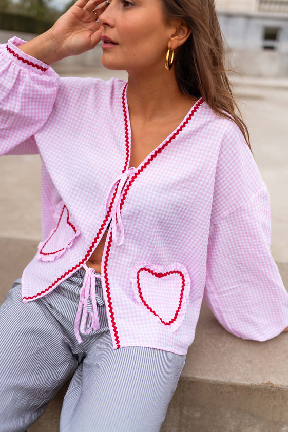 Pink Gingham Harper Blouse