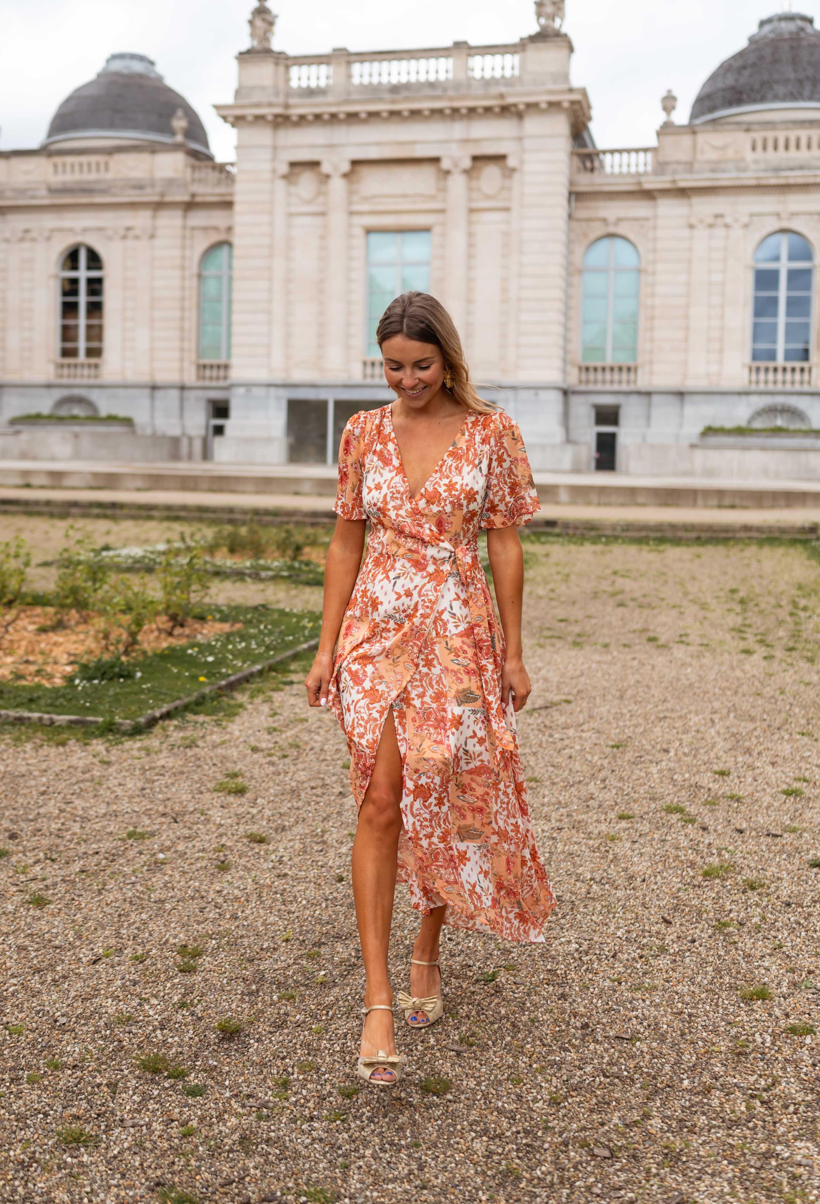 Orange Floral Leidi Dress