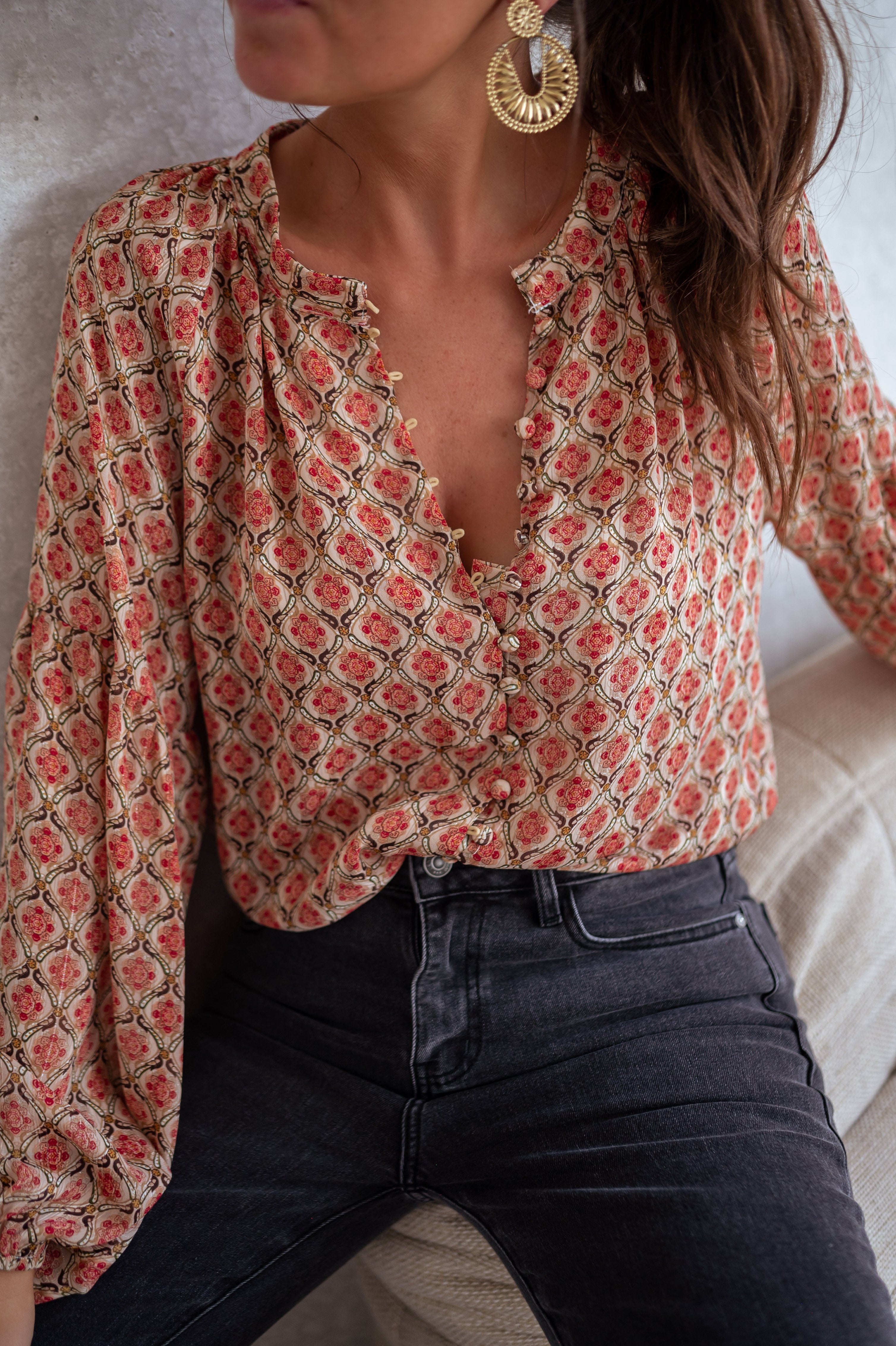 Patterned Tiffany Blouse