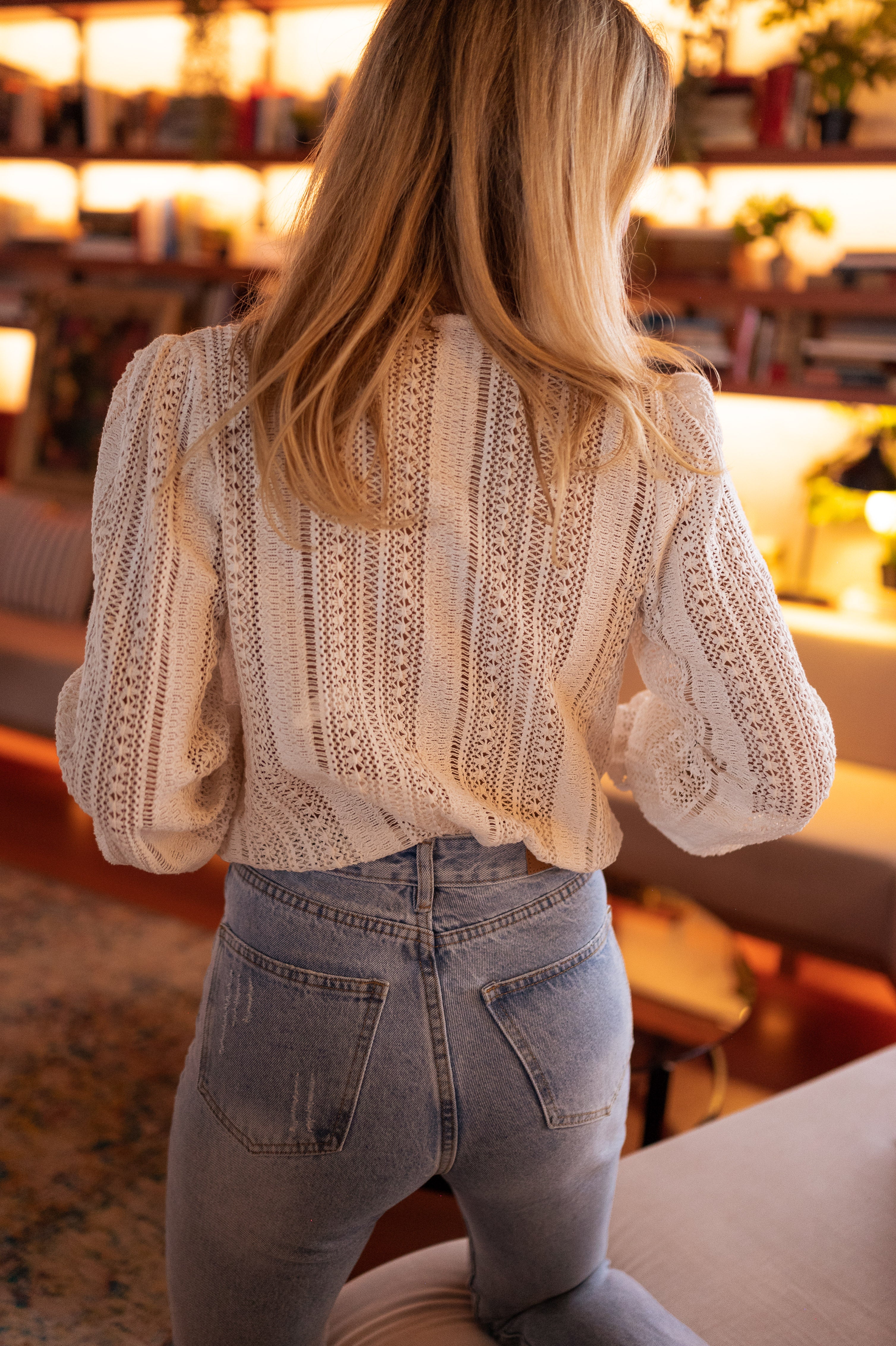 Ecru Crochet Arlyne Blouse