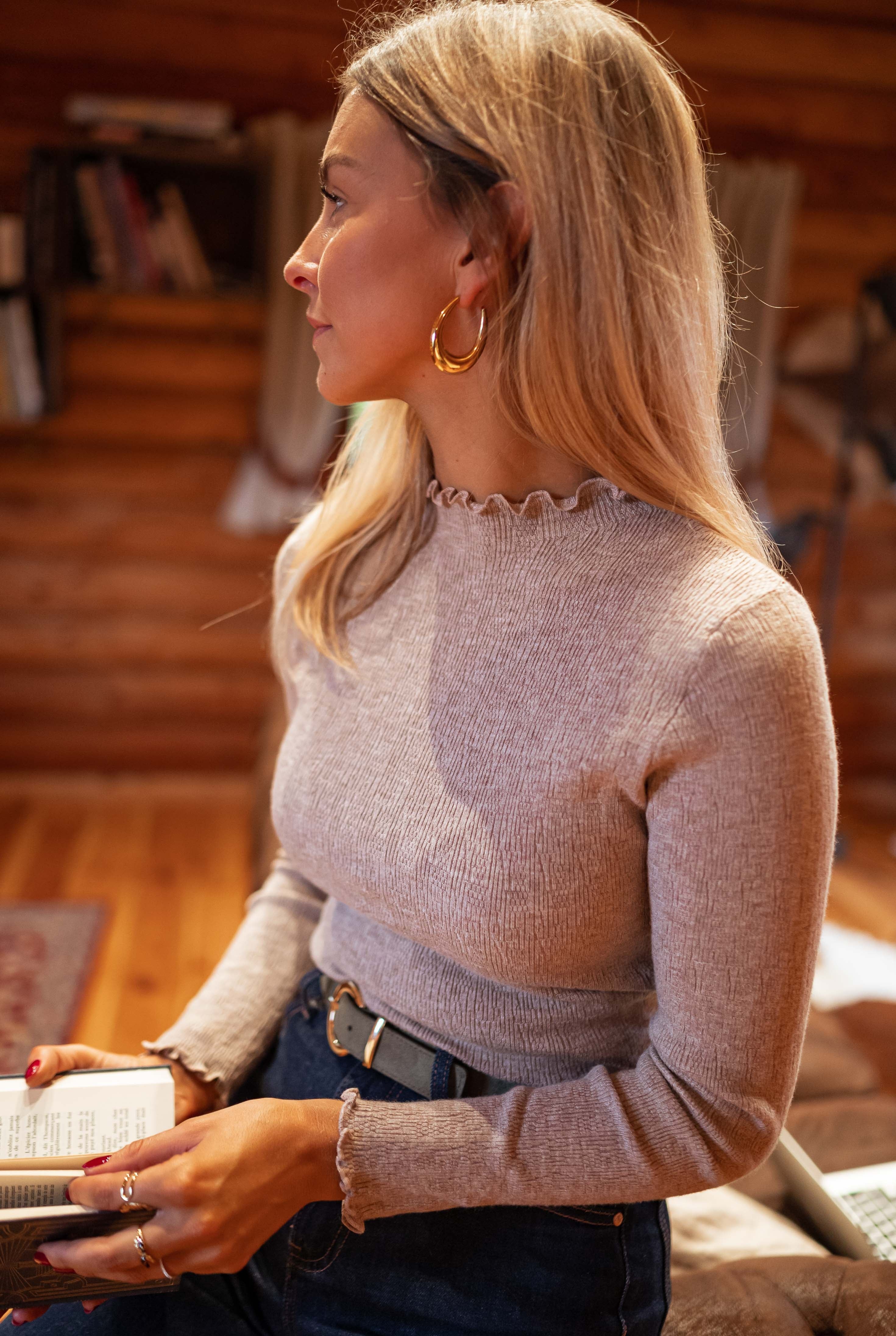 Beige Thin Dina Sweater