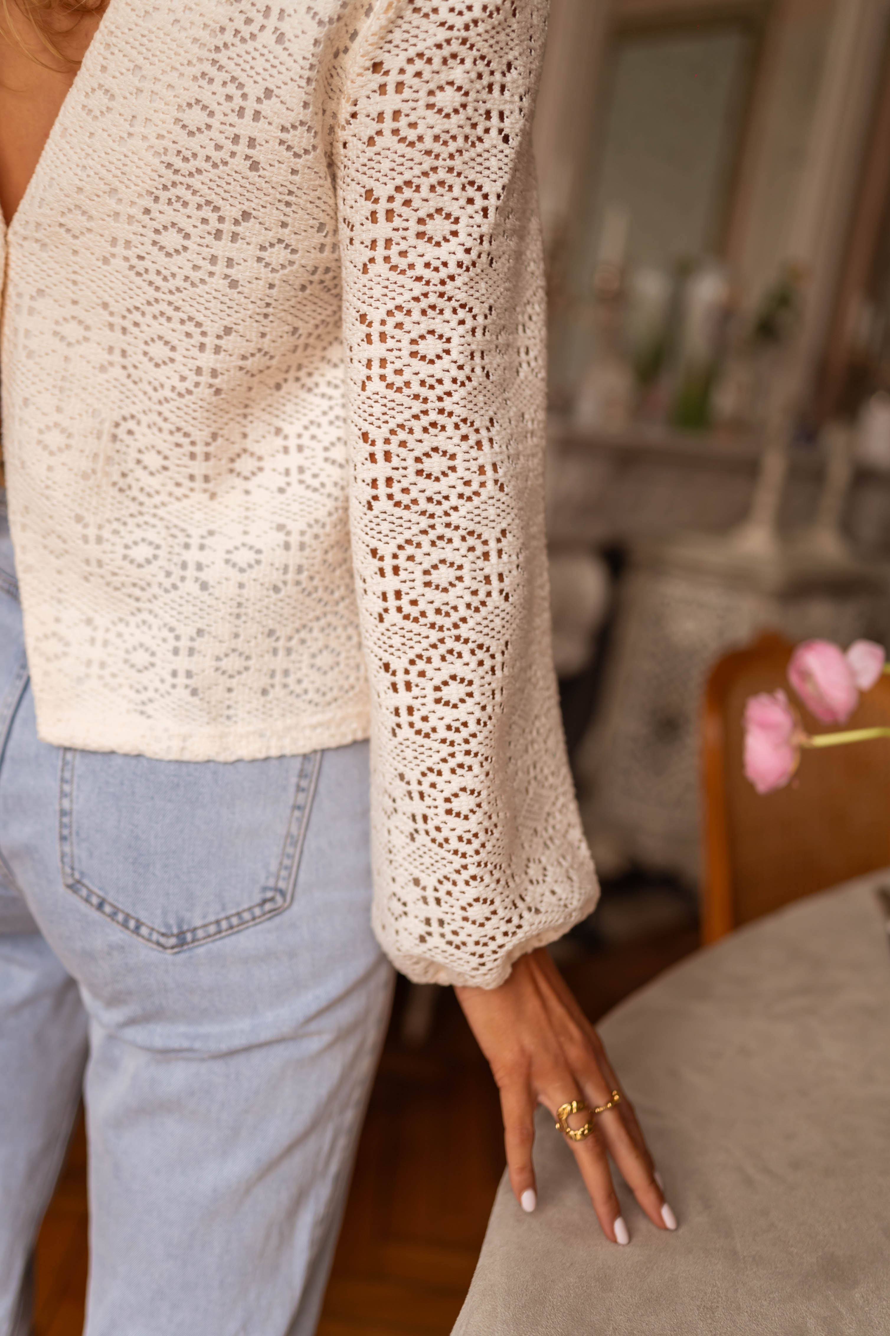 Ecru Lace Cloud Blouse