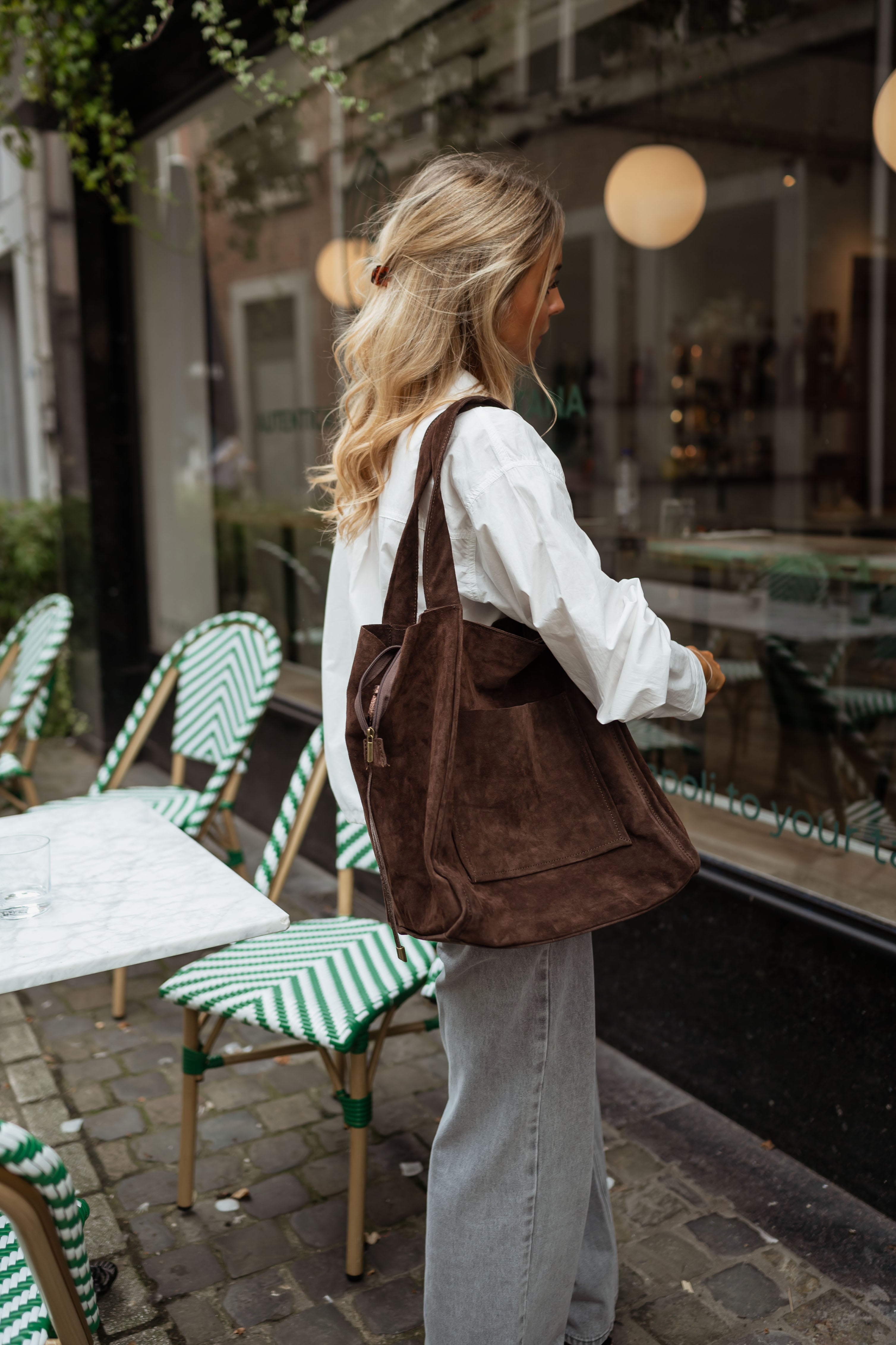 Brown Suede Pascal Bag