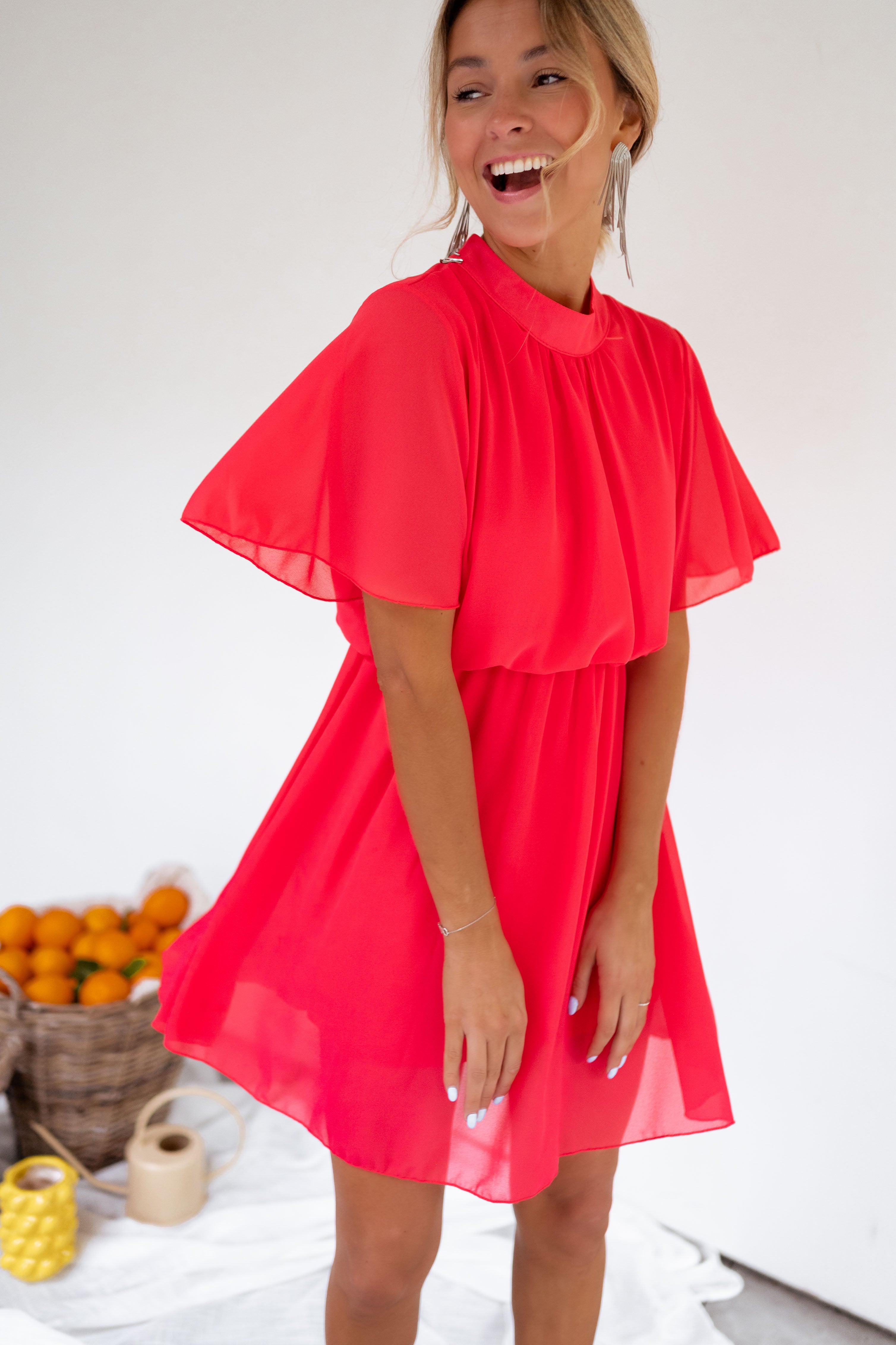 Raspberry Amandine Dress