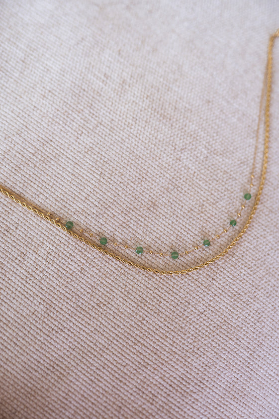 Golden and Green Pruda Necklace