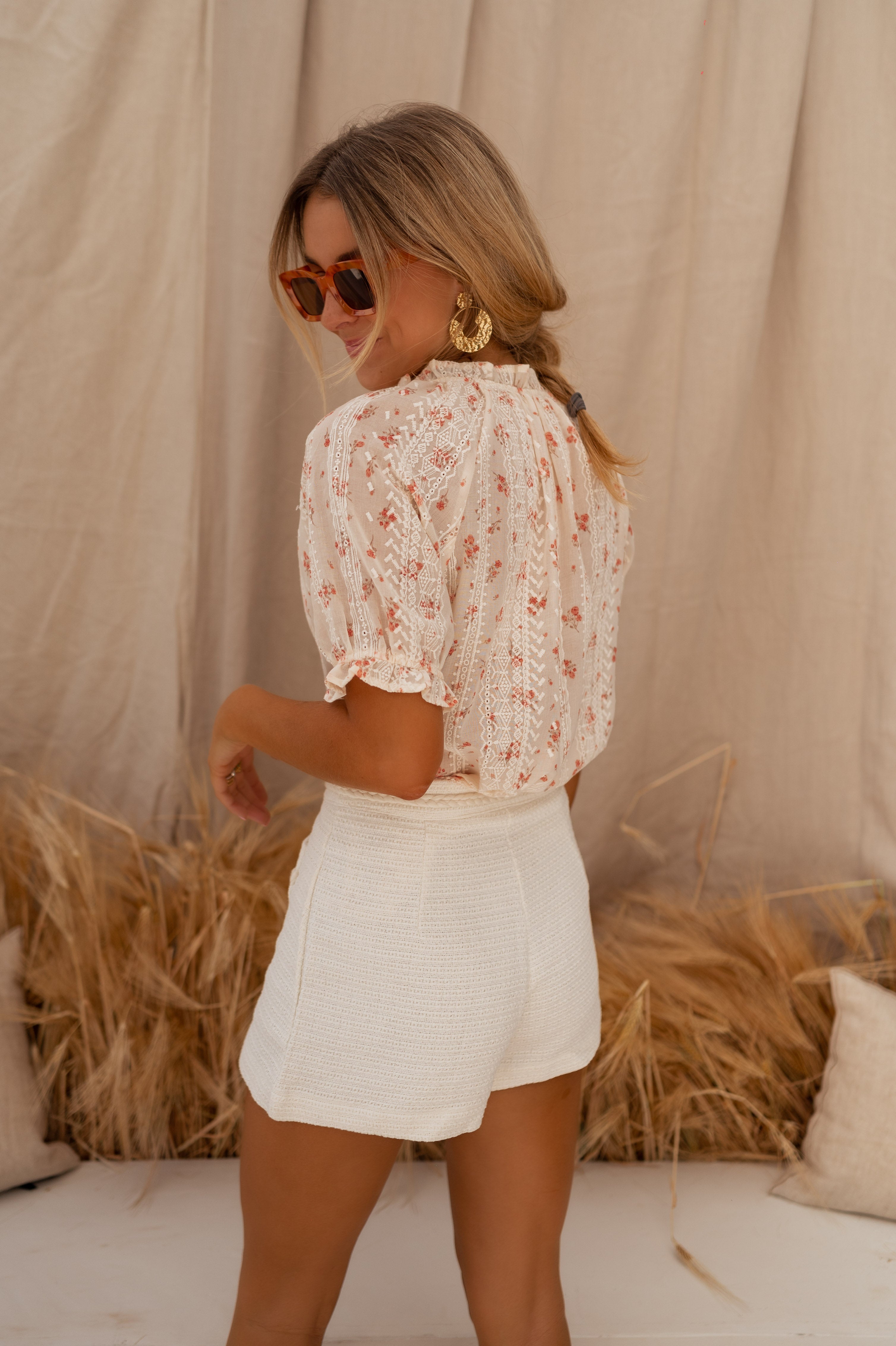 Ecru Embroidered Carine Blouse