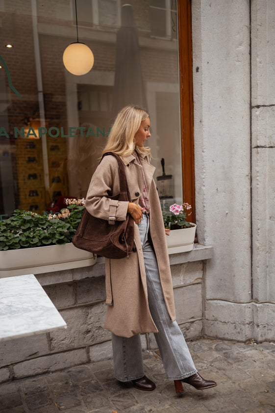 Brown Suede Pascal Bag