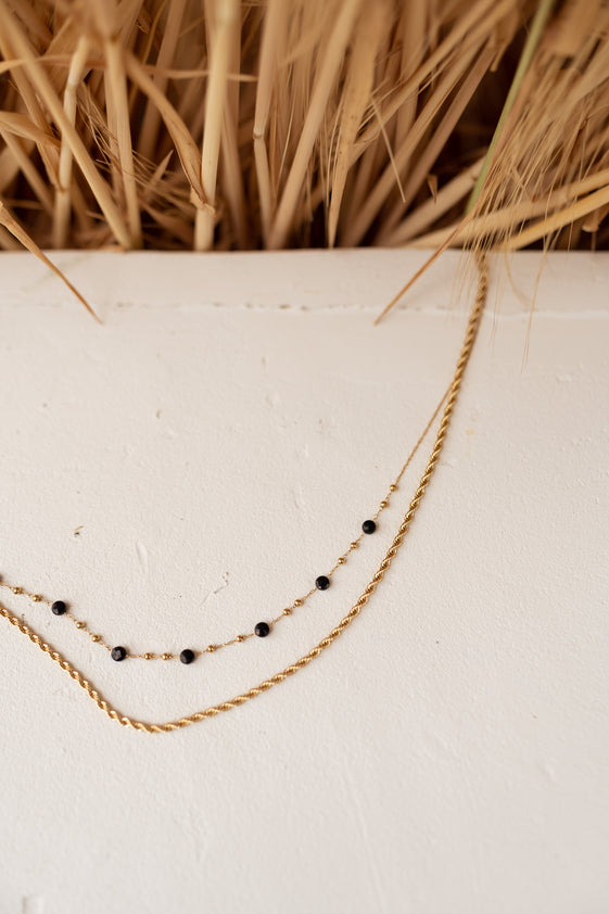 Golden and Black Pruda Necklace