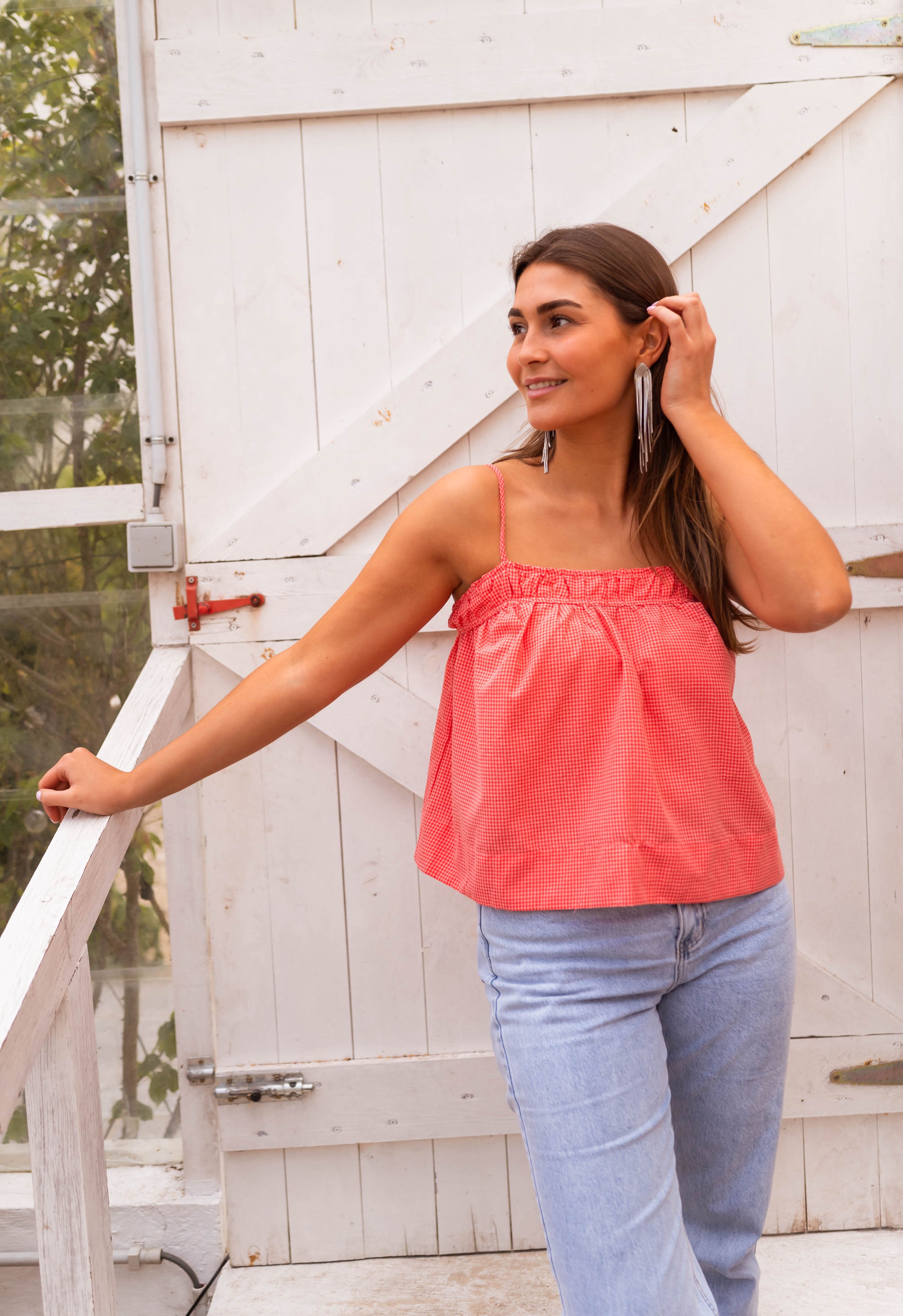 Pink and Red Gingham Camila Top