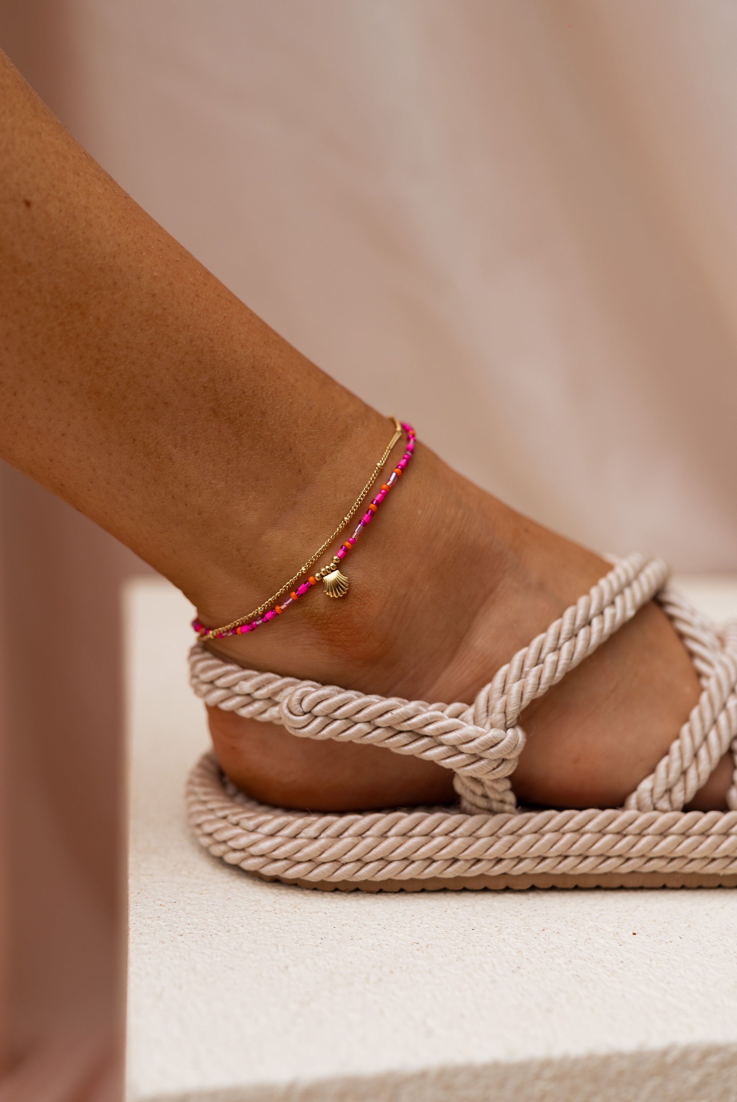 Pink and Golden Gunzo Anklet