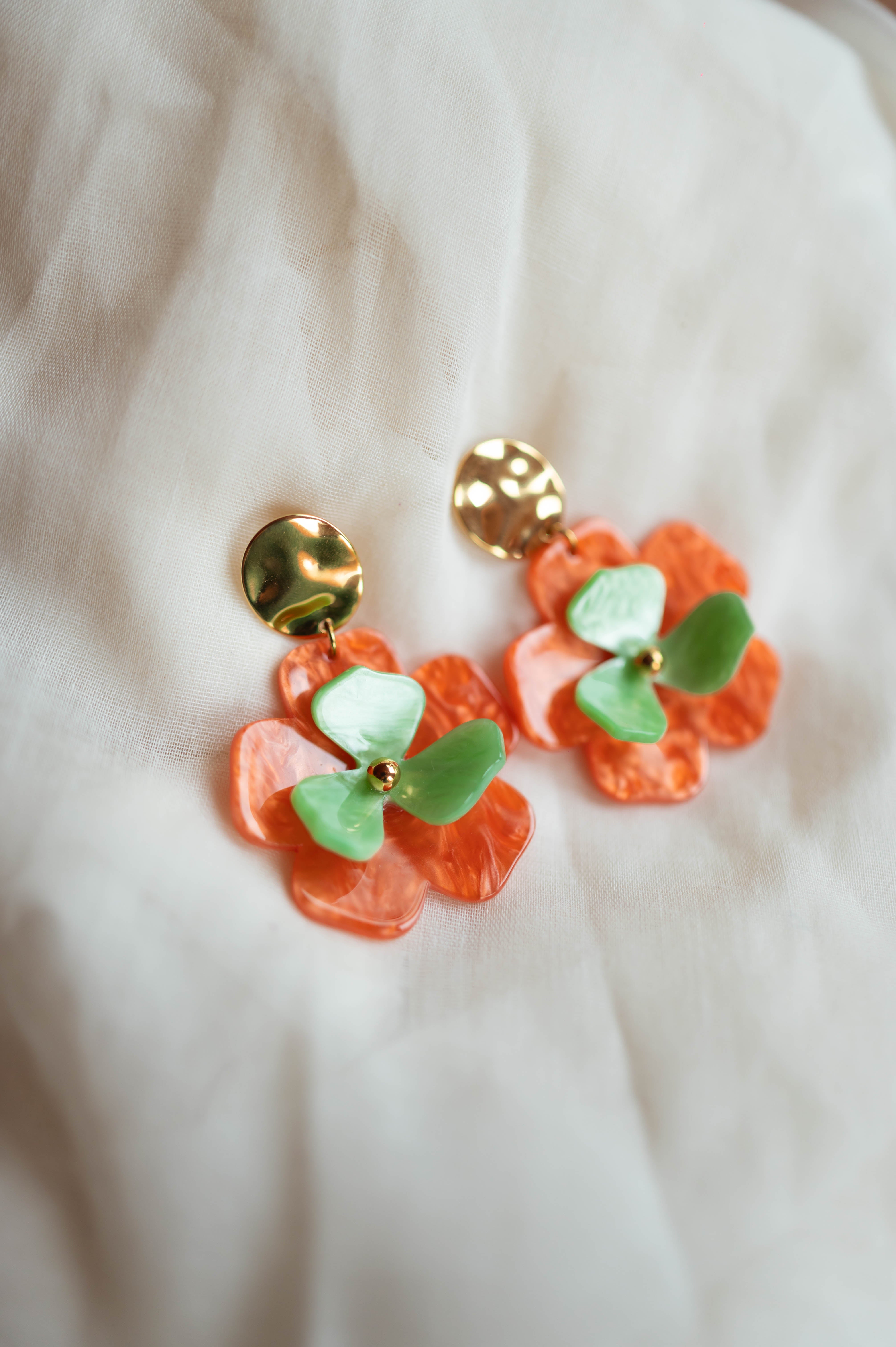 Orange and Green Vitou Earrings