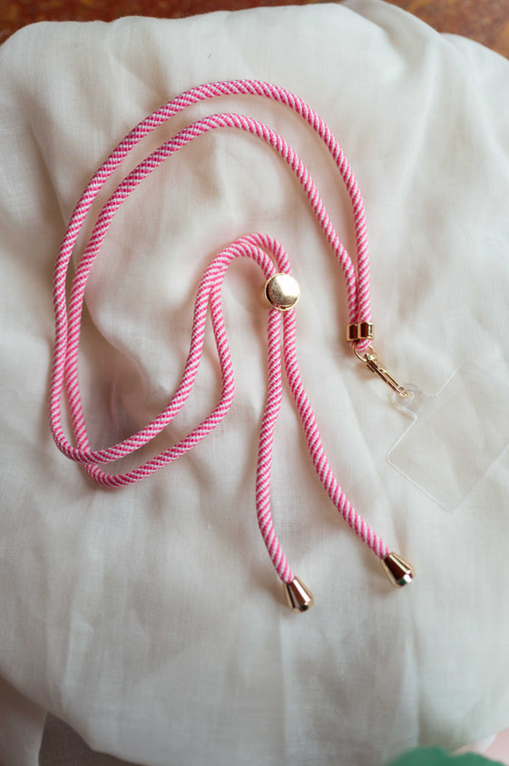 Pink and Ecru Haki Phone Lanyard