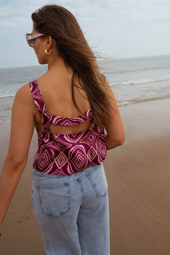 Purple Patterned Hiba Top