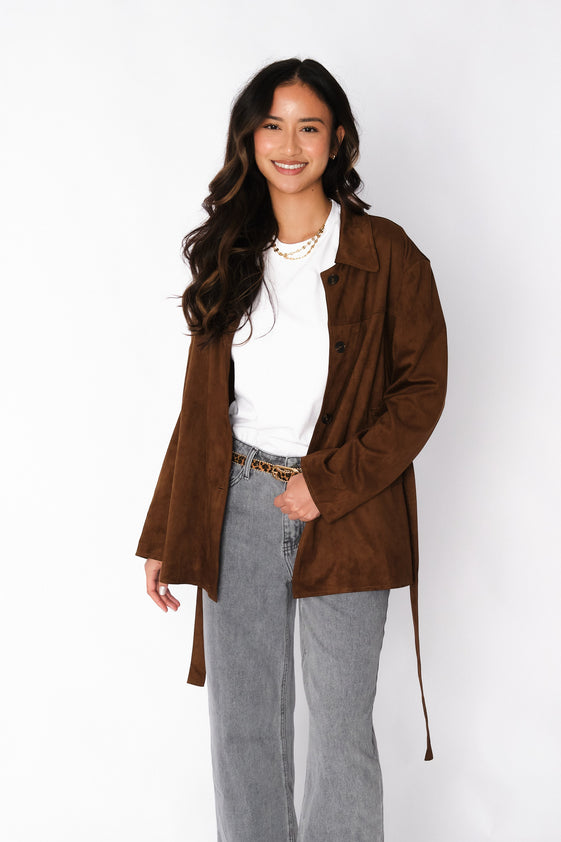 Chocolate Nore Suede Jacket