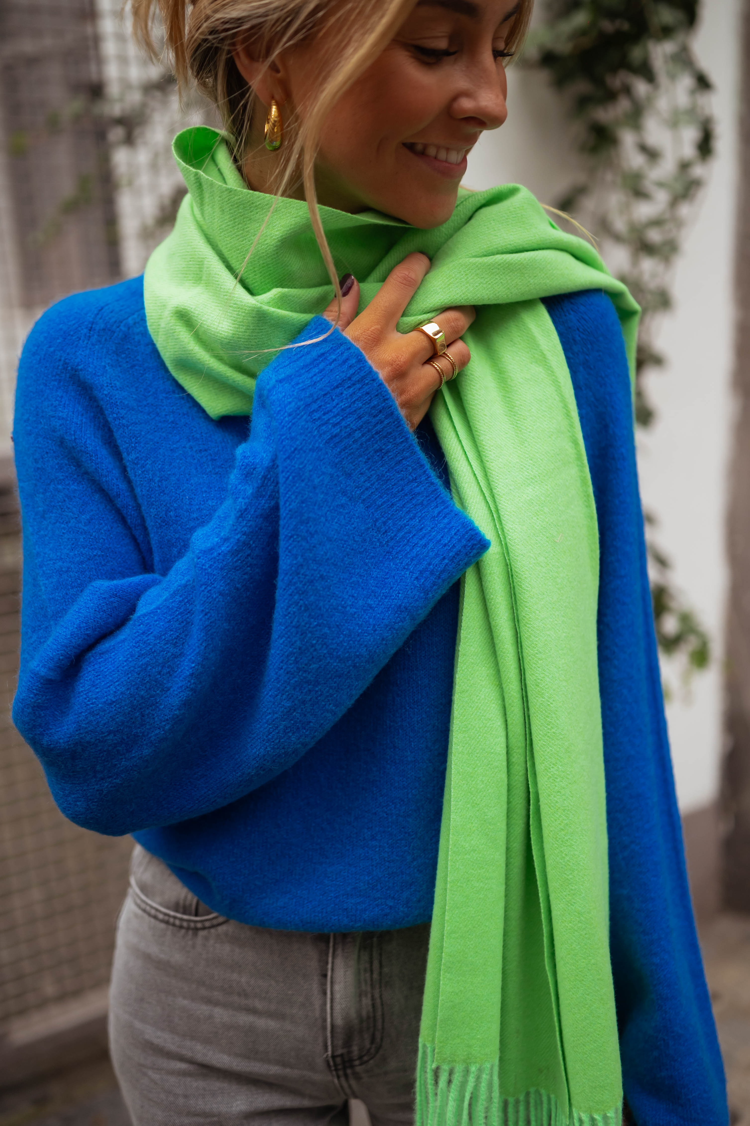 Green Cashmere Ronald Scarf