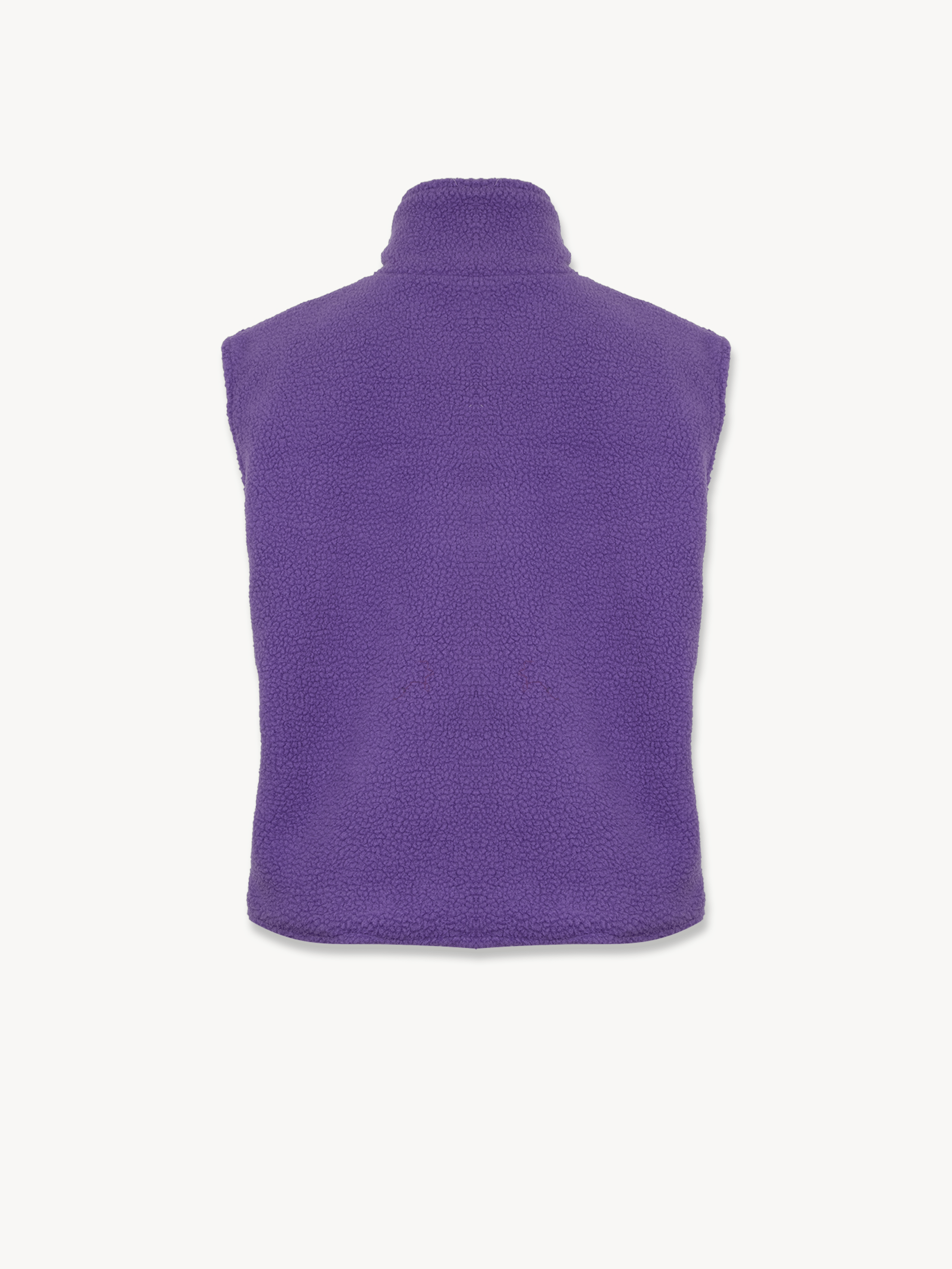 Ecru and Purple Dorian Polar Fleece Cardigan