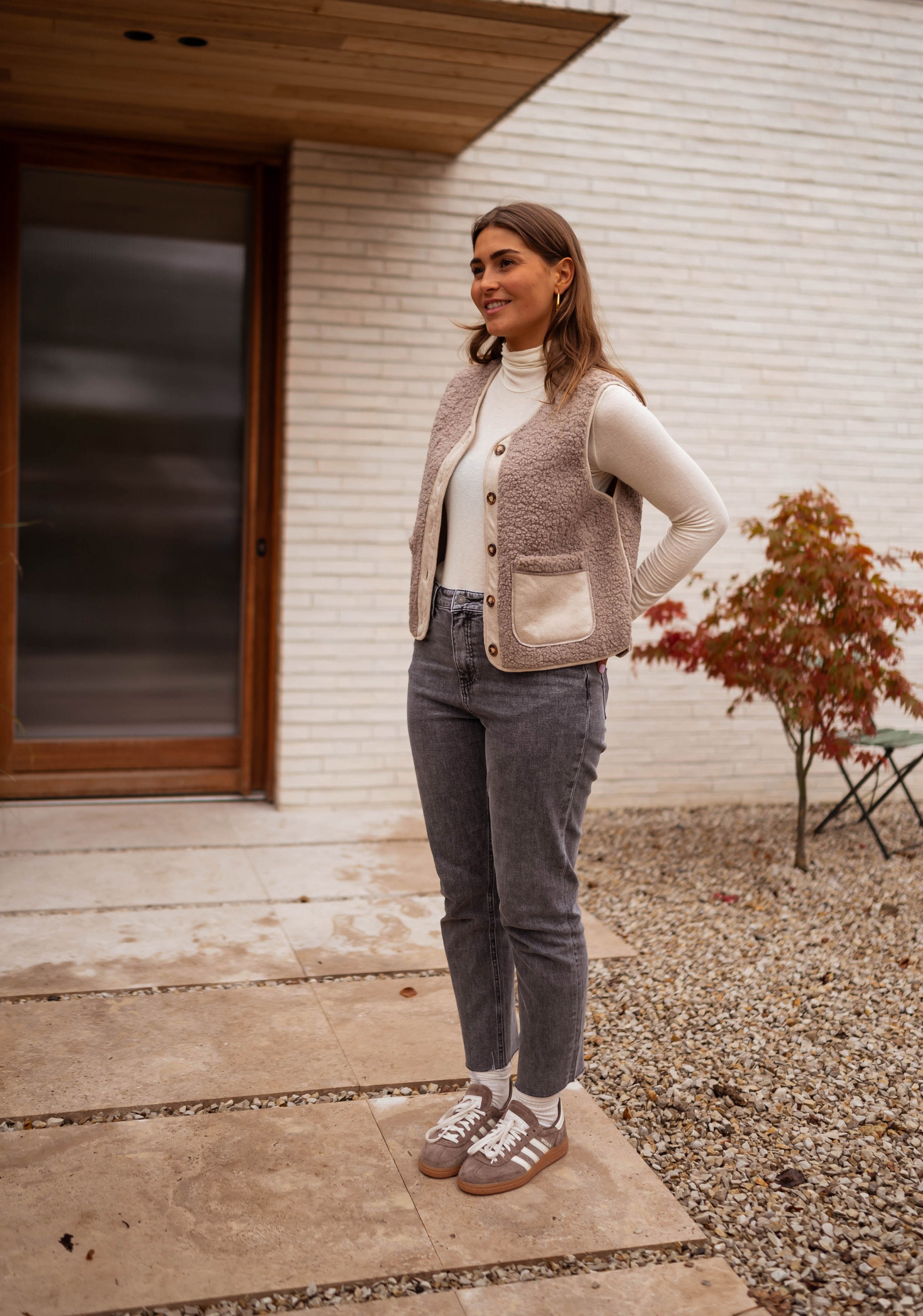 Taupe Ghislain Sleeveless Cardigan