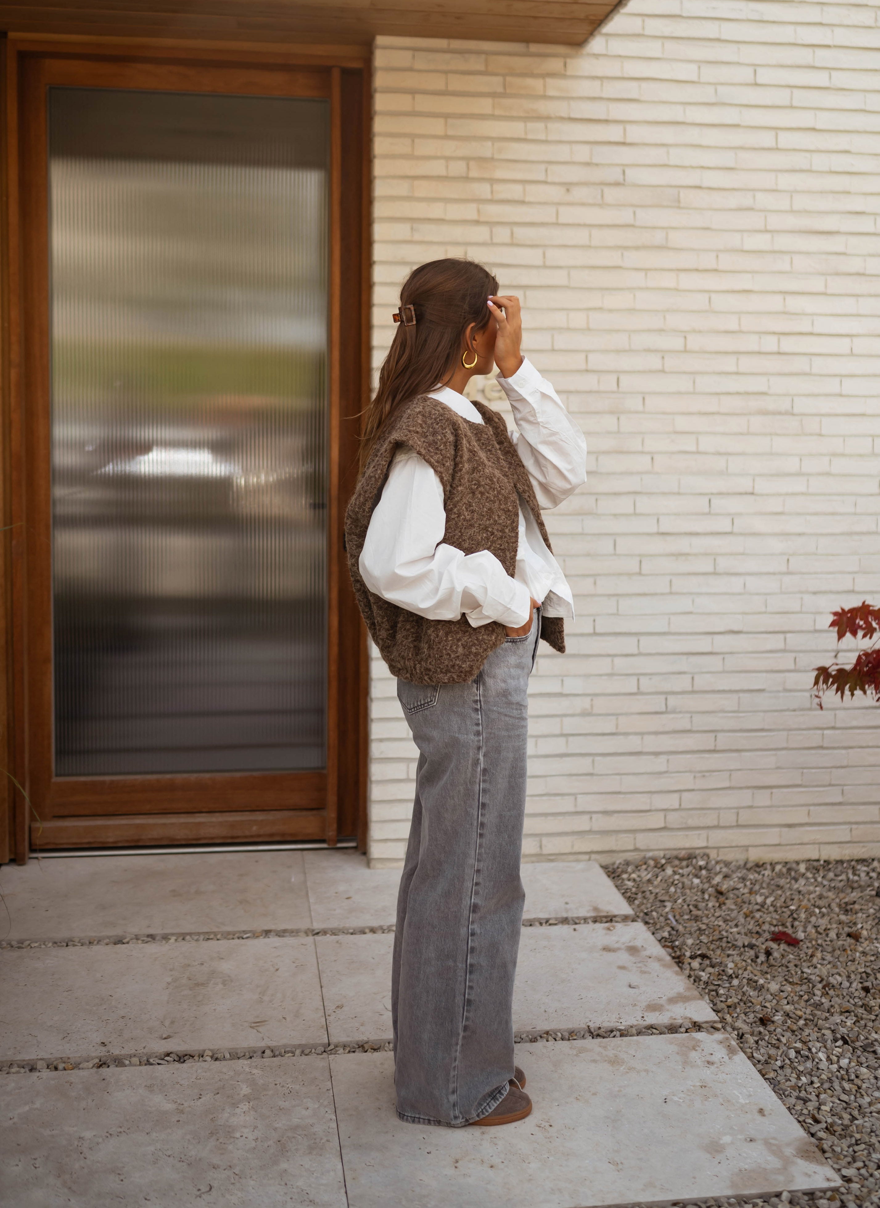 Chocolate Lander Sleeveless Cardigan