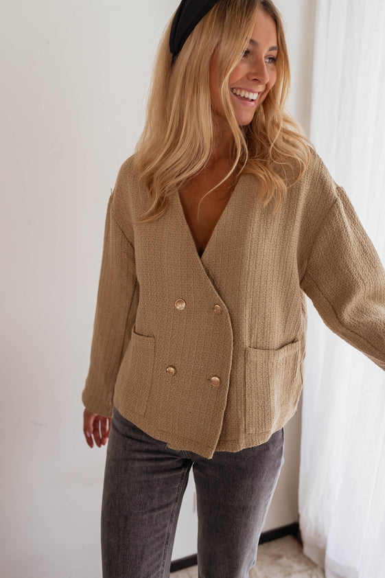 Dark Beige Tessa Cardigan