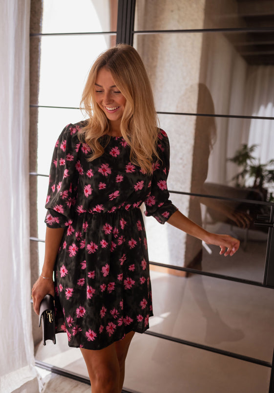 Black Floral Anaelle Dress