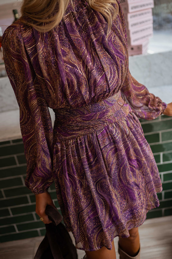 Purple and Golden Ryme Dress