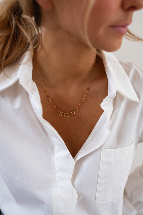 Golden and Orange Leewan Necklace