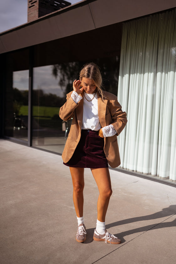 Burgundy Frederik Skirt