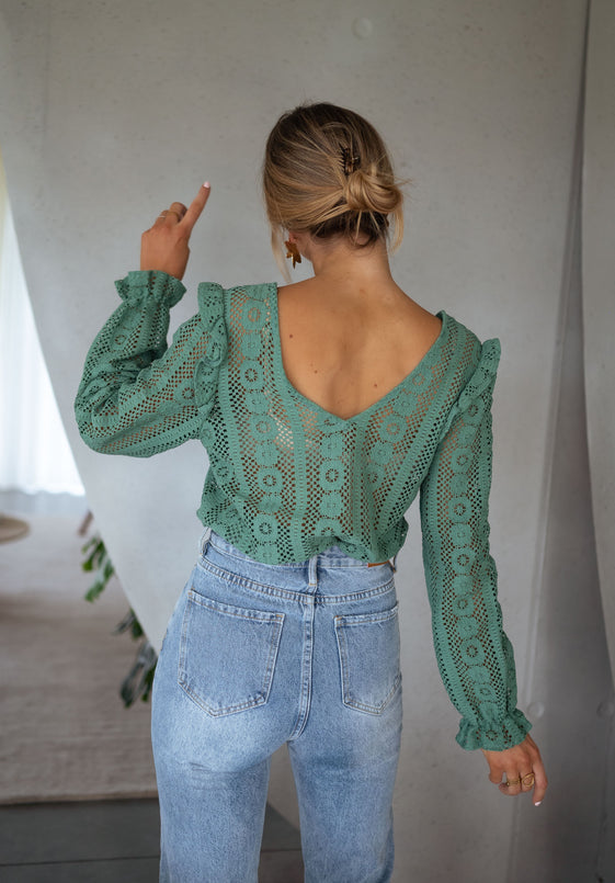 Green Lace Mencia Blouse