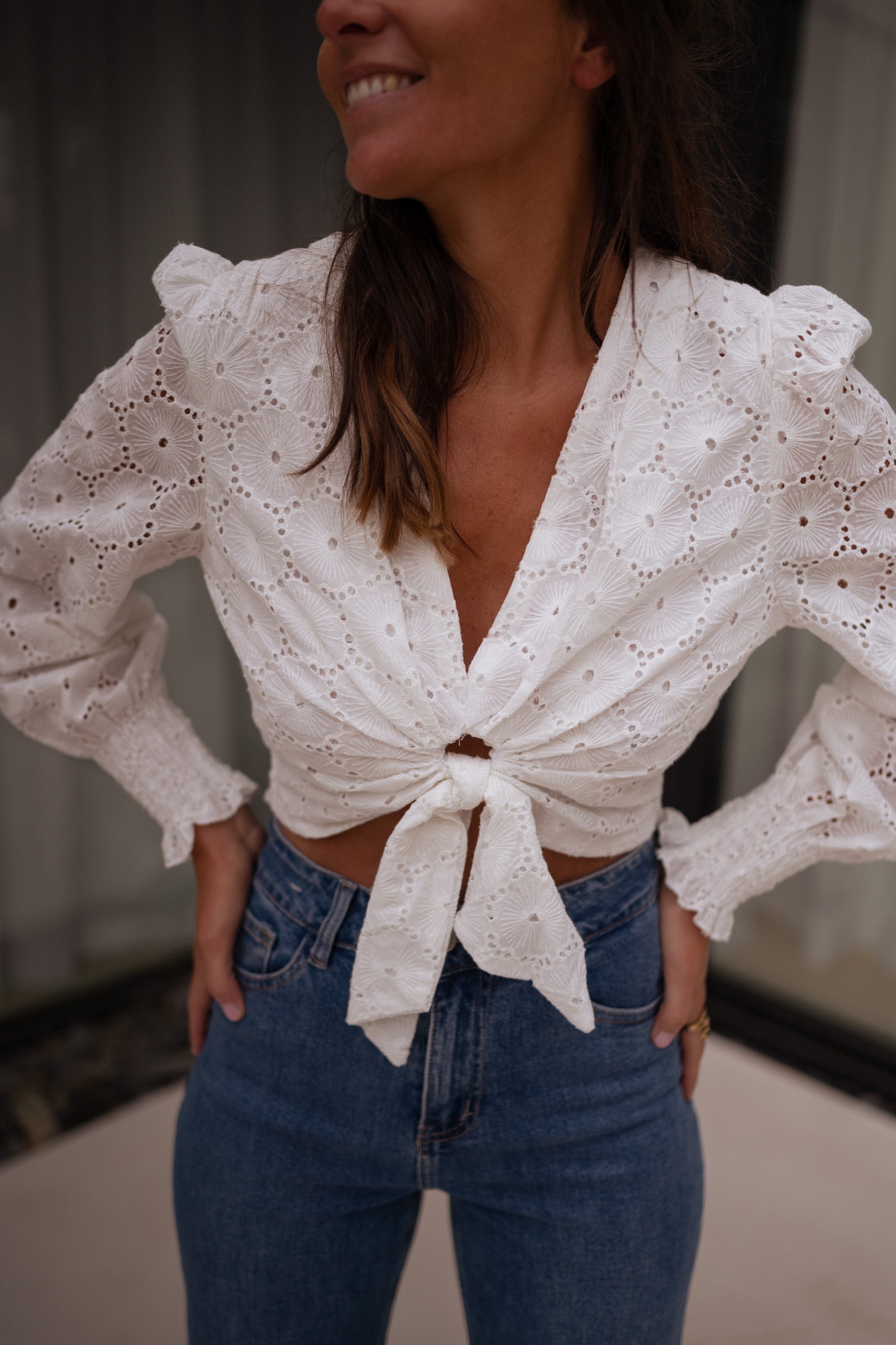 White Jana Embroidered Blouse