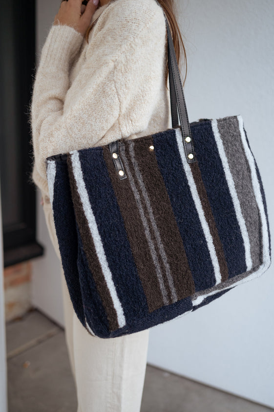 Blue Leah Striped Bag