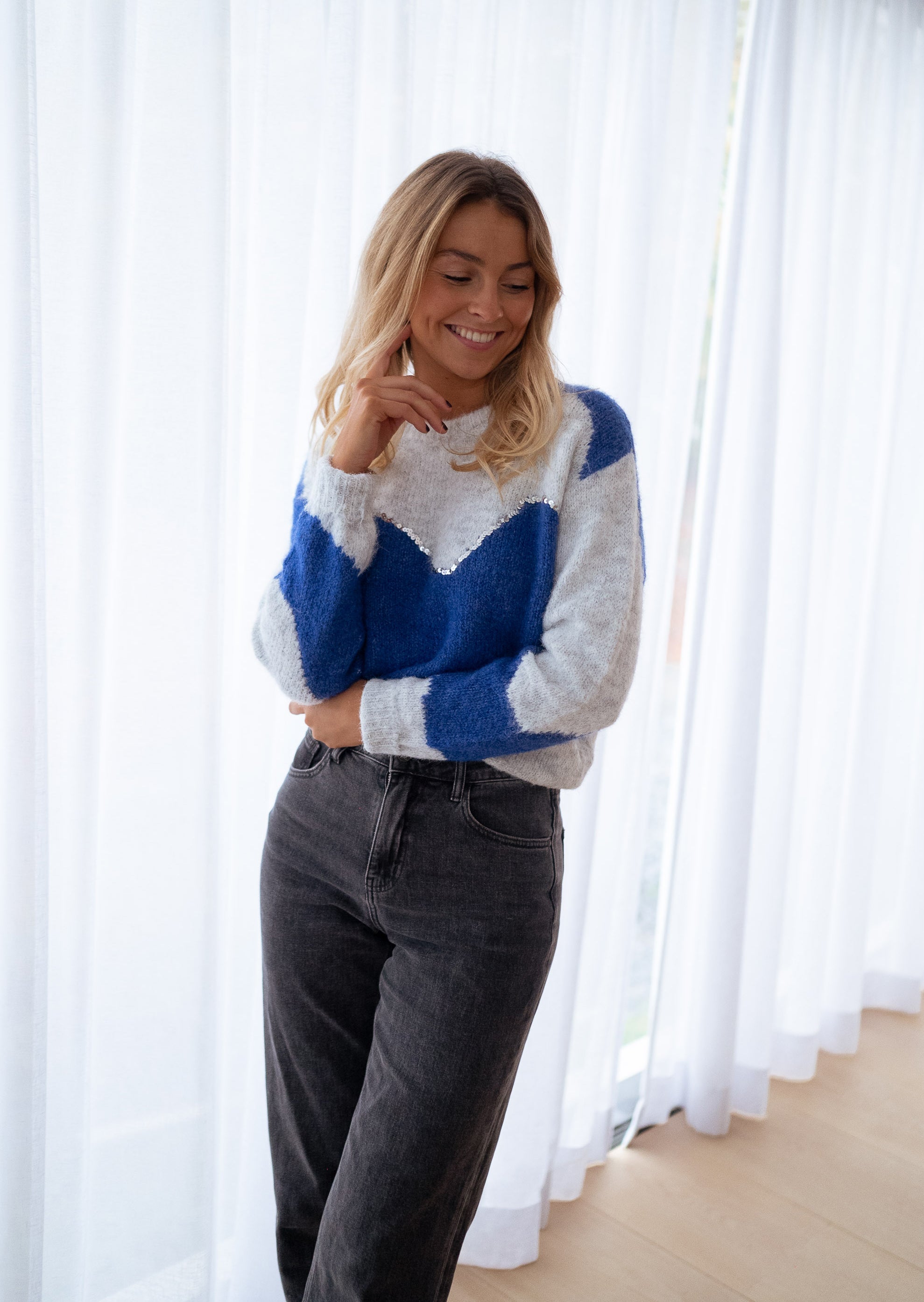 Blue and Grey Antonin Sweater