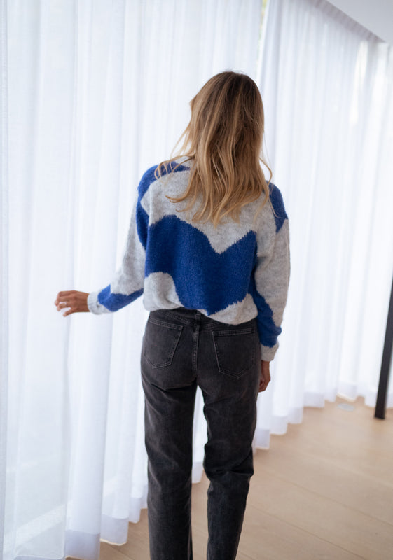 Blue and Grey Antonin Sweater