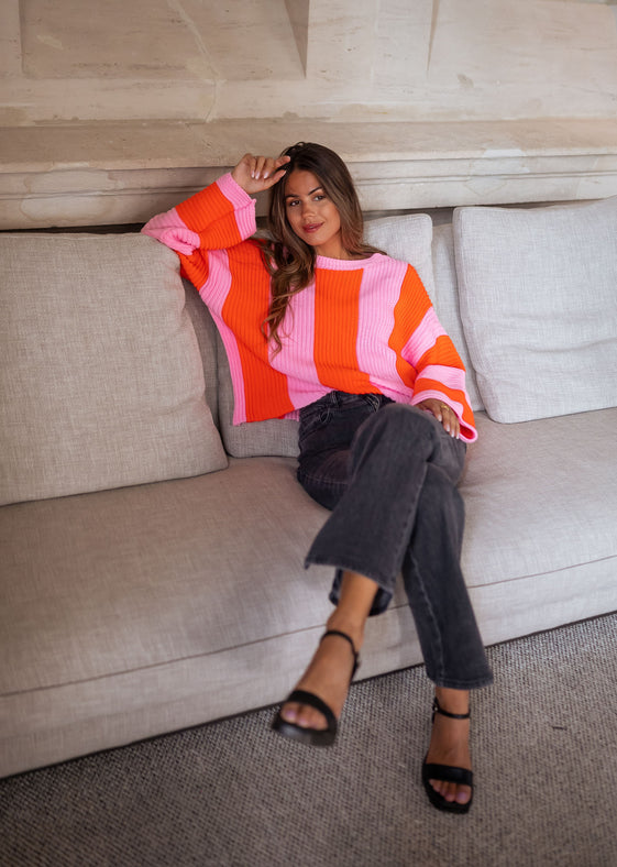 Pink and Orange Masson Sweater