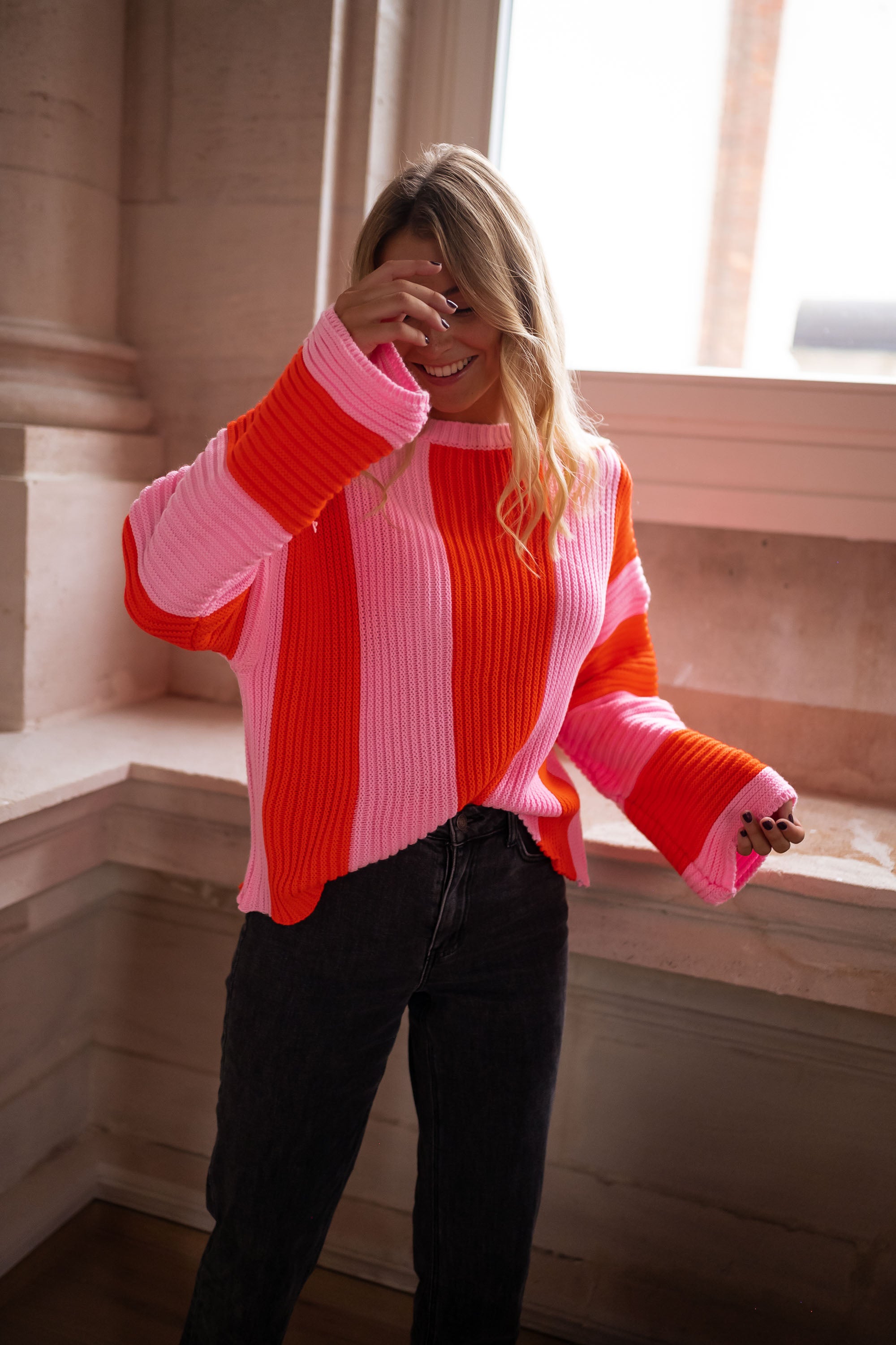 Pink and Orange Masson Sweater