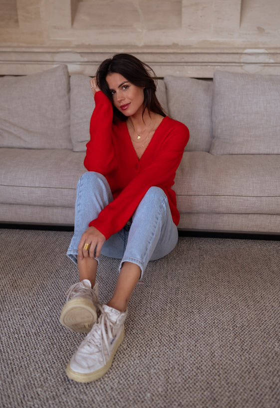 Red Gina Cardigan