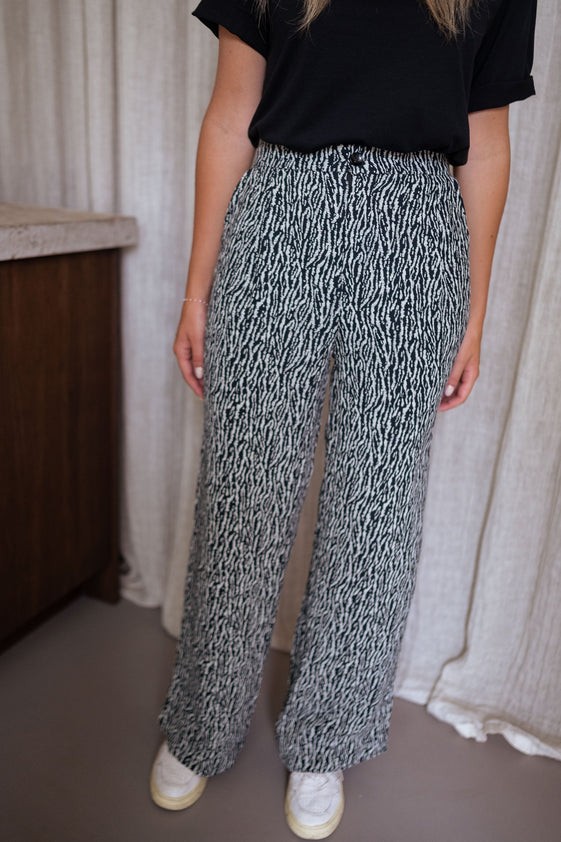 Black and Ecru Trent Zebra Pants